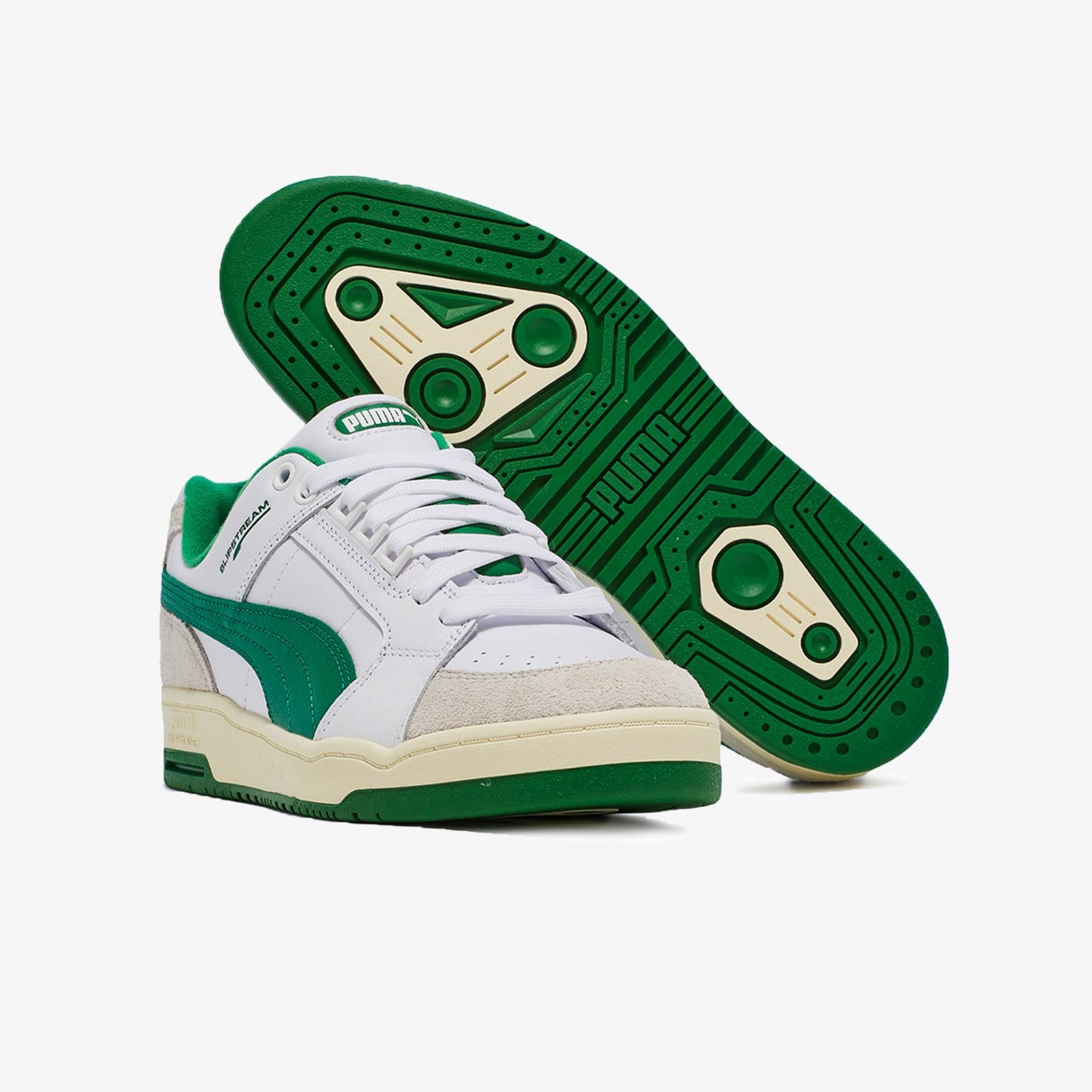 Puma | SLIPSTREAM LOW RETRO { WHITE / GREEN - view 5