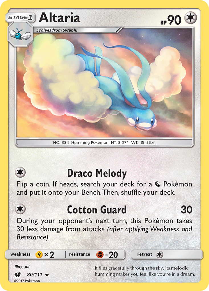 Rare sm4-80 reverse – Pokémon Altaria - 80/111 - Rare [sm4-80] [Reverse Holo] - Altaria - 80/111 - Rare