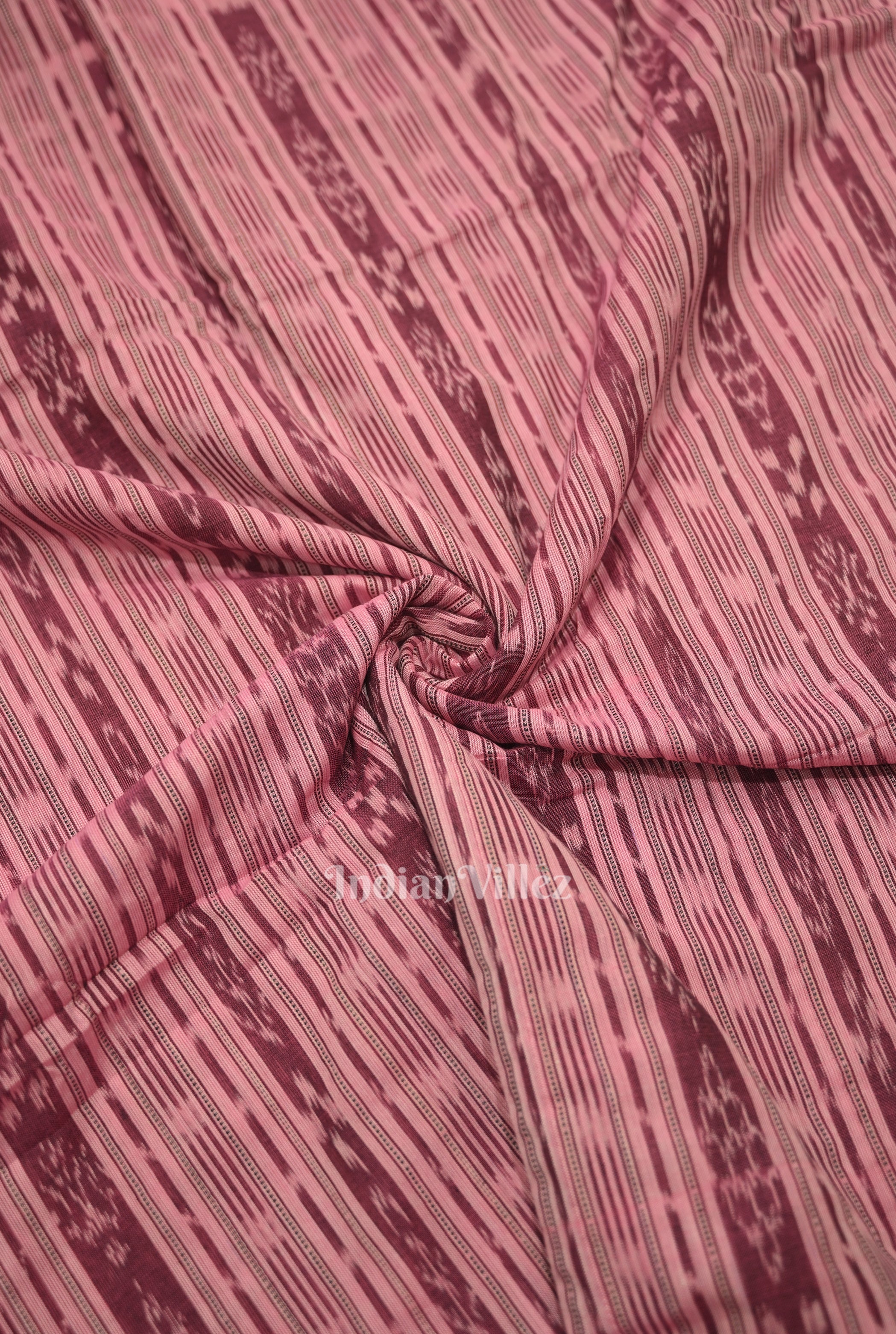 IndianVillèz Pink Sambalpuri Odisha Ikat Cotton Fabric