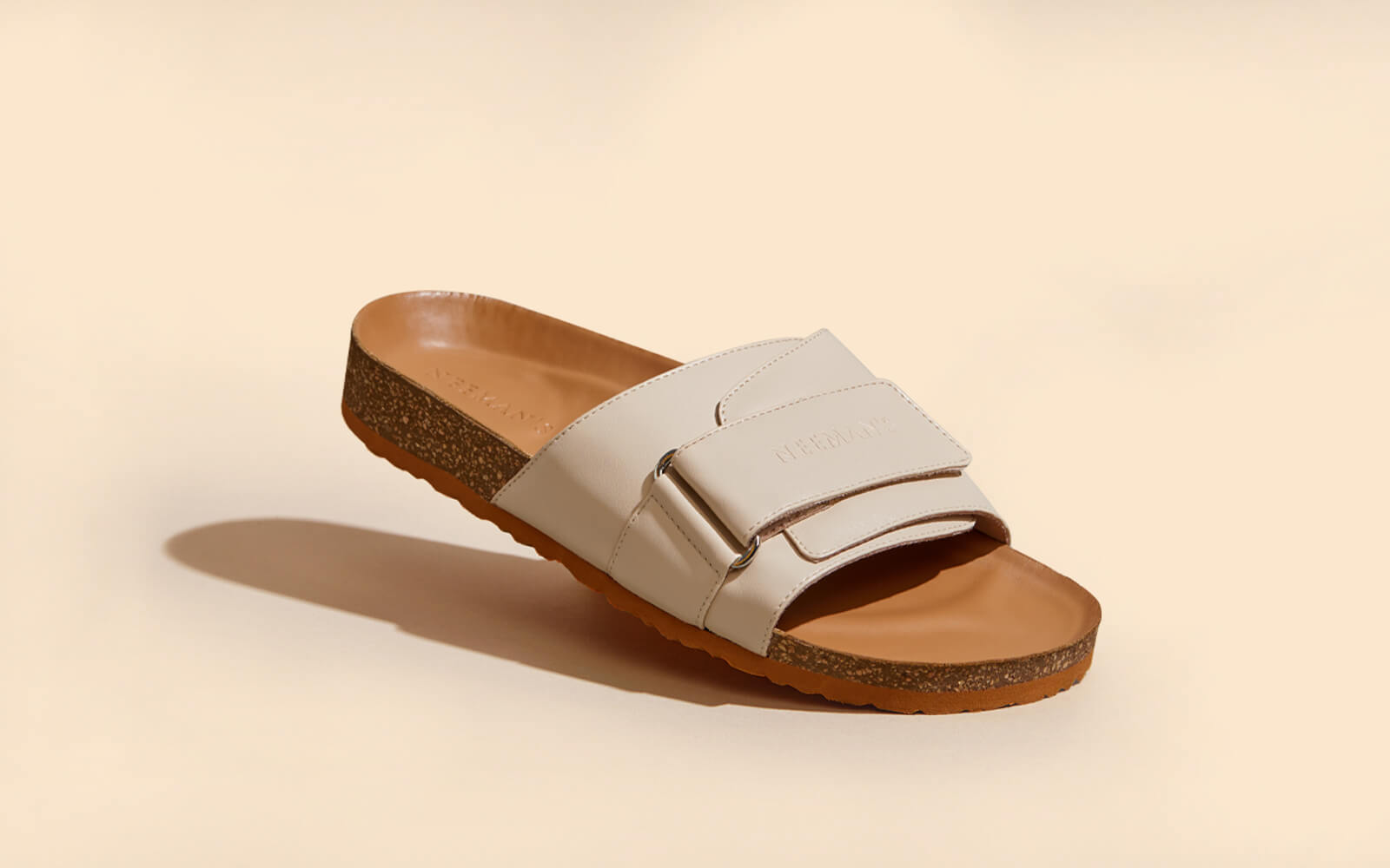 Neeman's Cork Slides : Tan-White