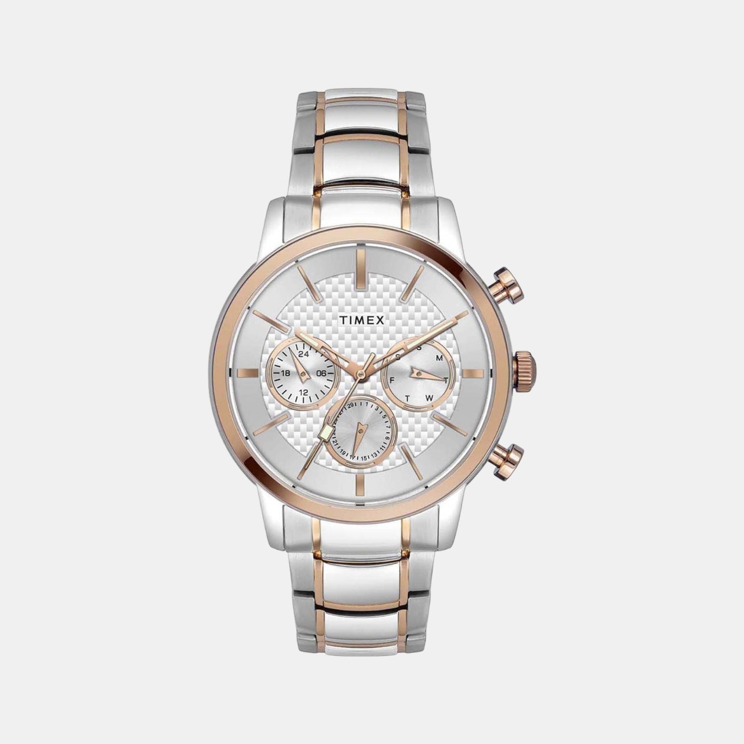 Timex E Class Men Quartz Silver Dial Chronograph Stainless Steel Watch TWEG20202