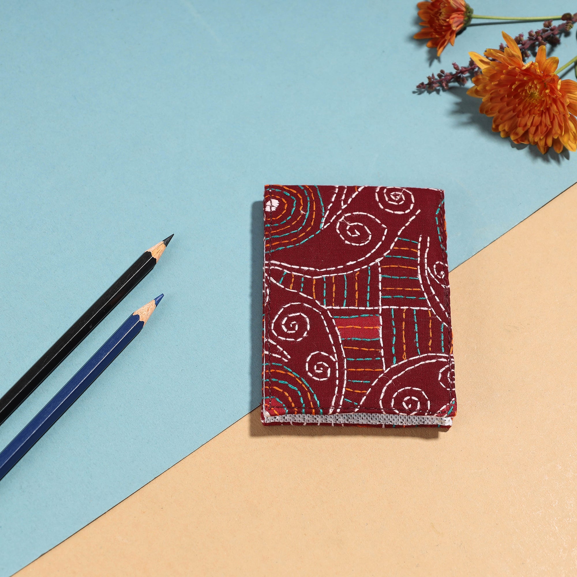 ASALKAAR Bengal Kantha Work Handcrafted Notepad (4 x 3 in)