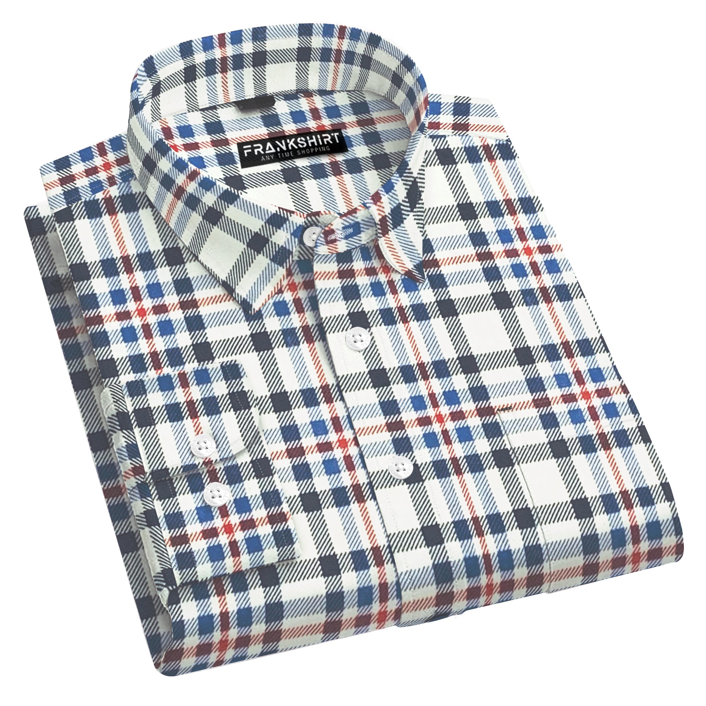 100 cotton shirt – BlackTree Black and Blue Check I Regular Fit I 100% Cotton Shirt