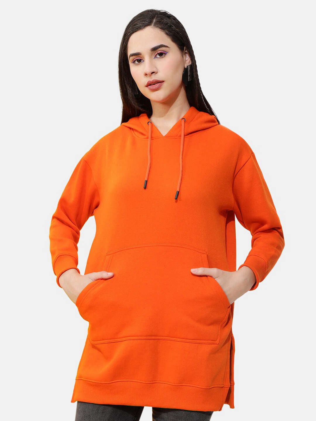 Freehand By The Indian Garage Co Women's Solid Regular Fit Sweatshirt