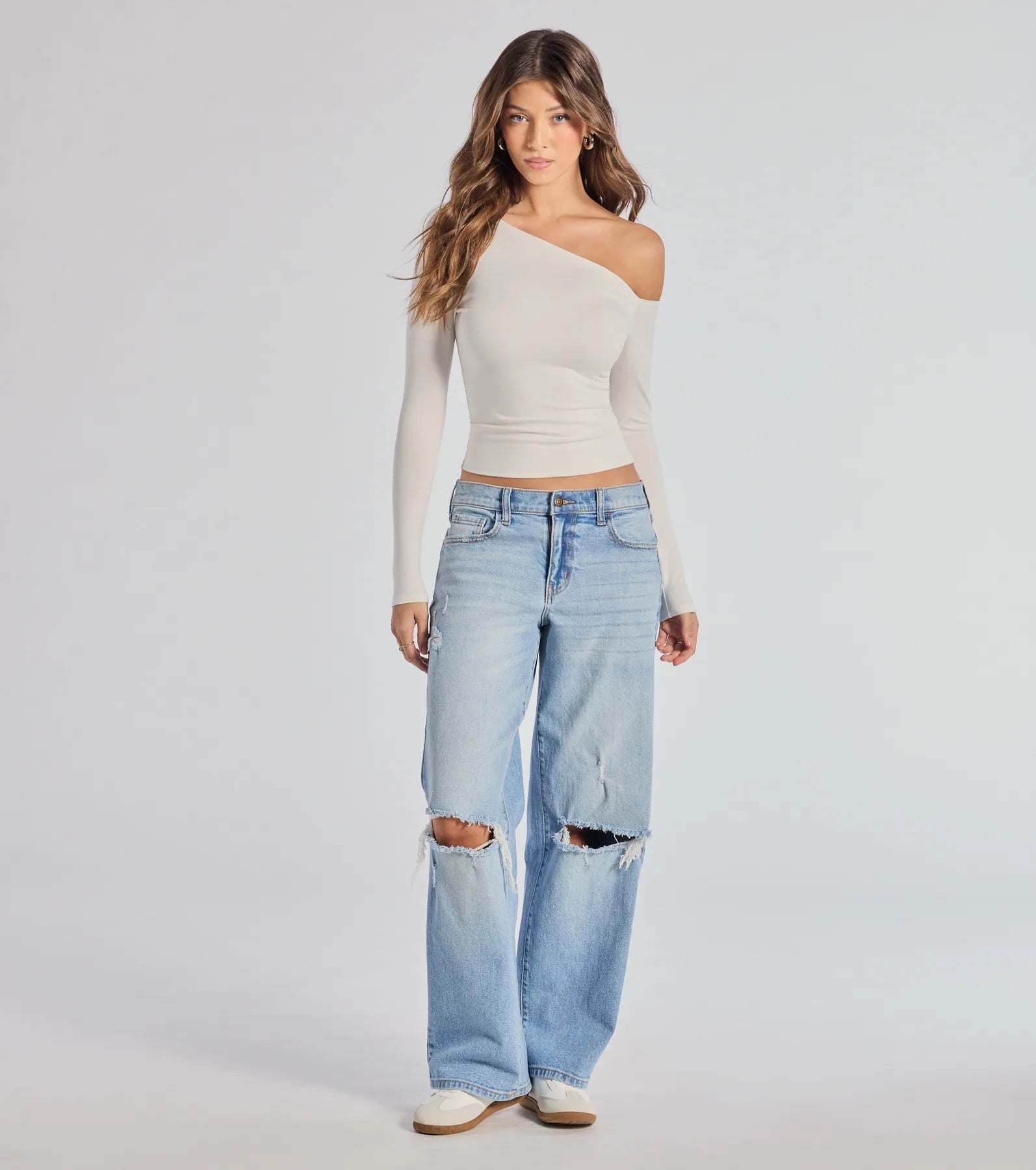 Windsor Chill Vibes Only Baggy Destructed Denim Jeans