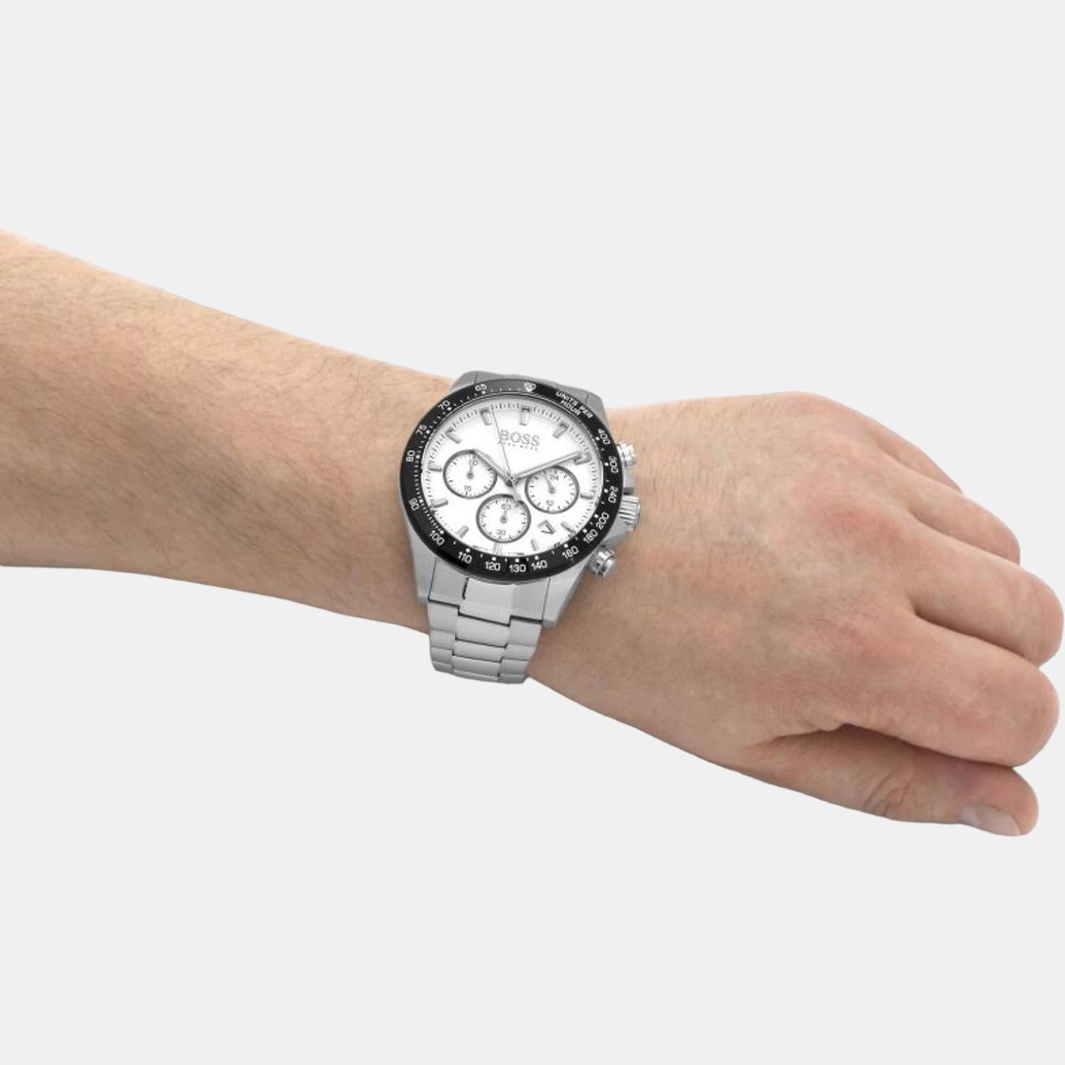 Boss Hero Men Quartz White Dial Chronograph Stainless Steel Watch 1513875 - view 8