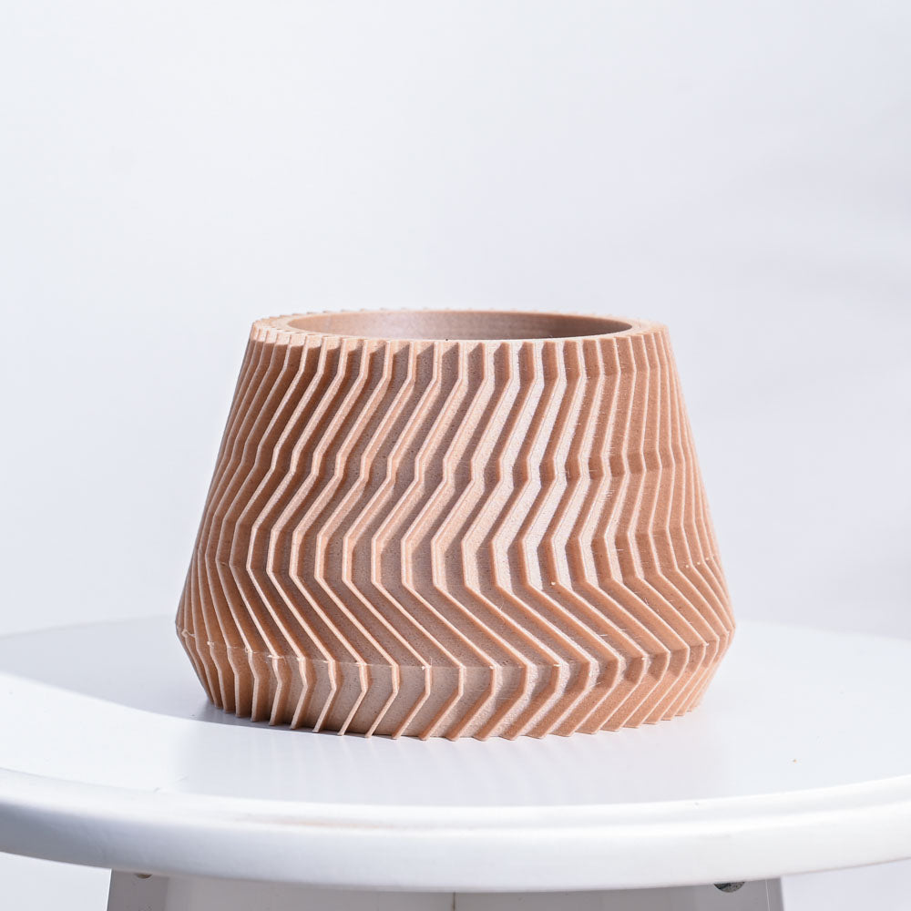 Ugaoo Ridged Waves Wooden Pot - view 5