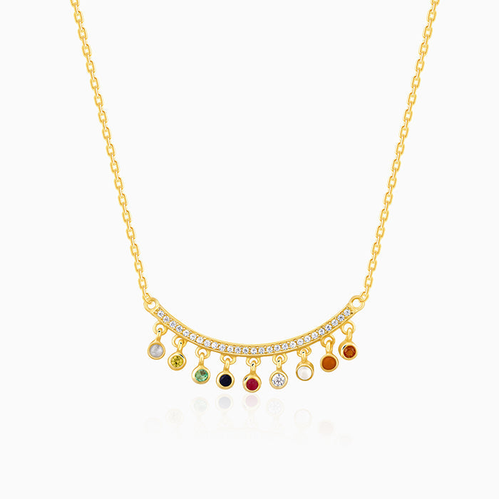 GIVA Jewellery Golden Navratan Necklace