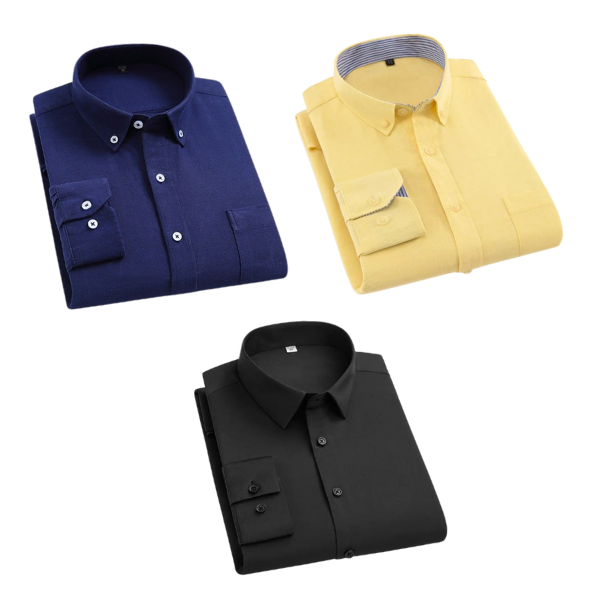 BlackTree Combo of 3 Cotton Shirt for Man ( Navy Blue,Lemon and Black )