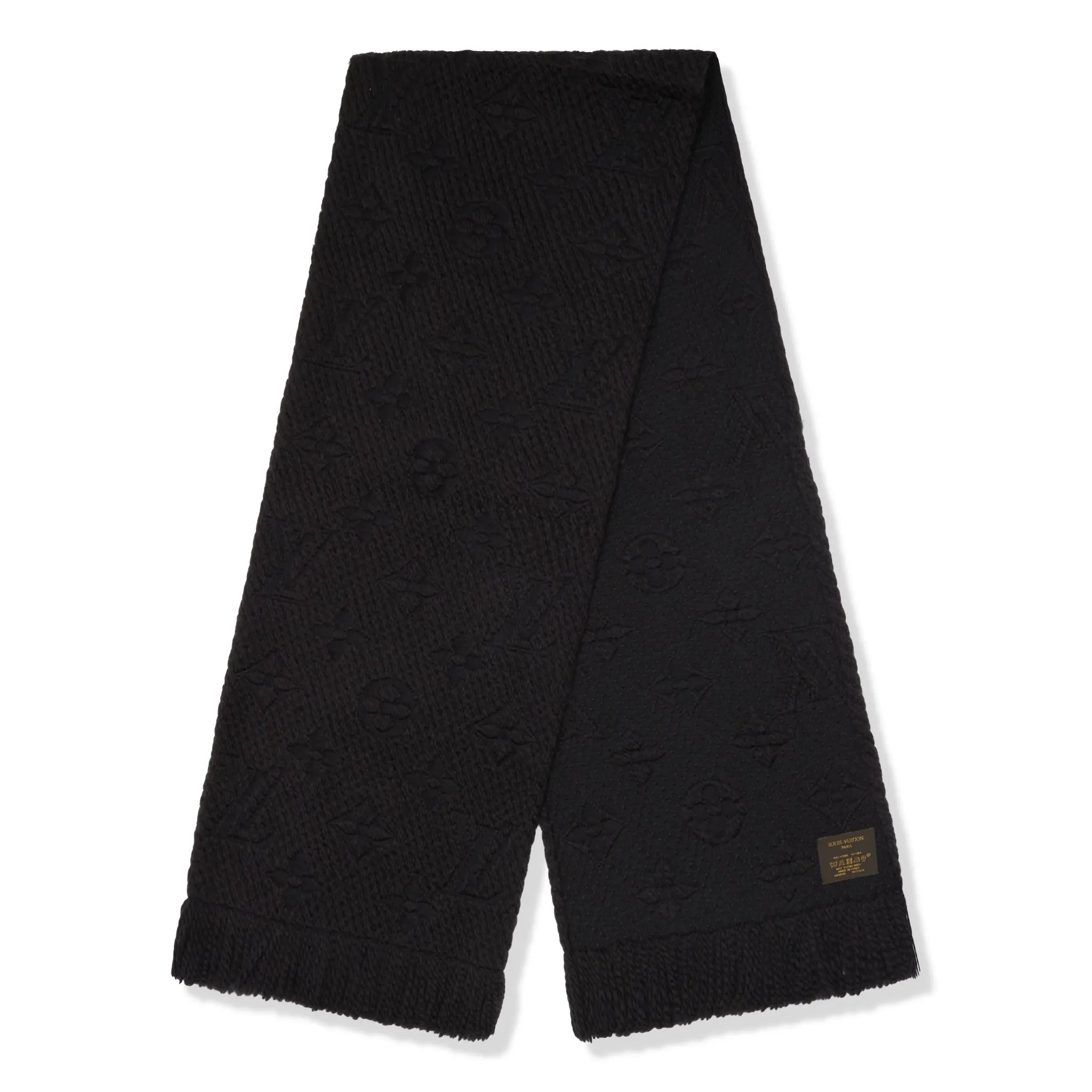 Preloved - Louis Vuitton Logomania Wool Black Scarf - view 3