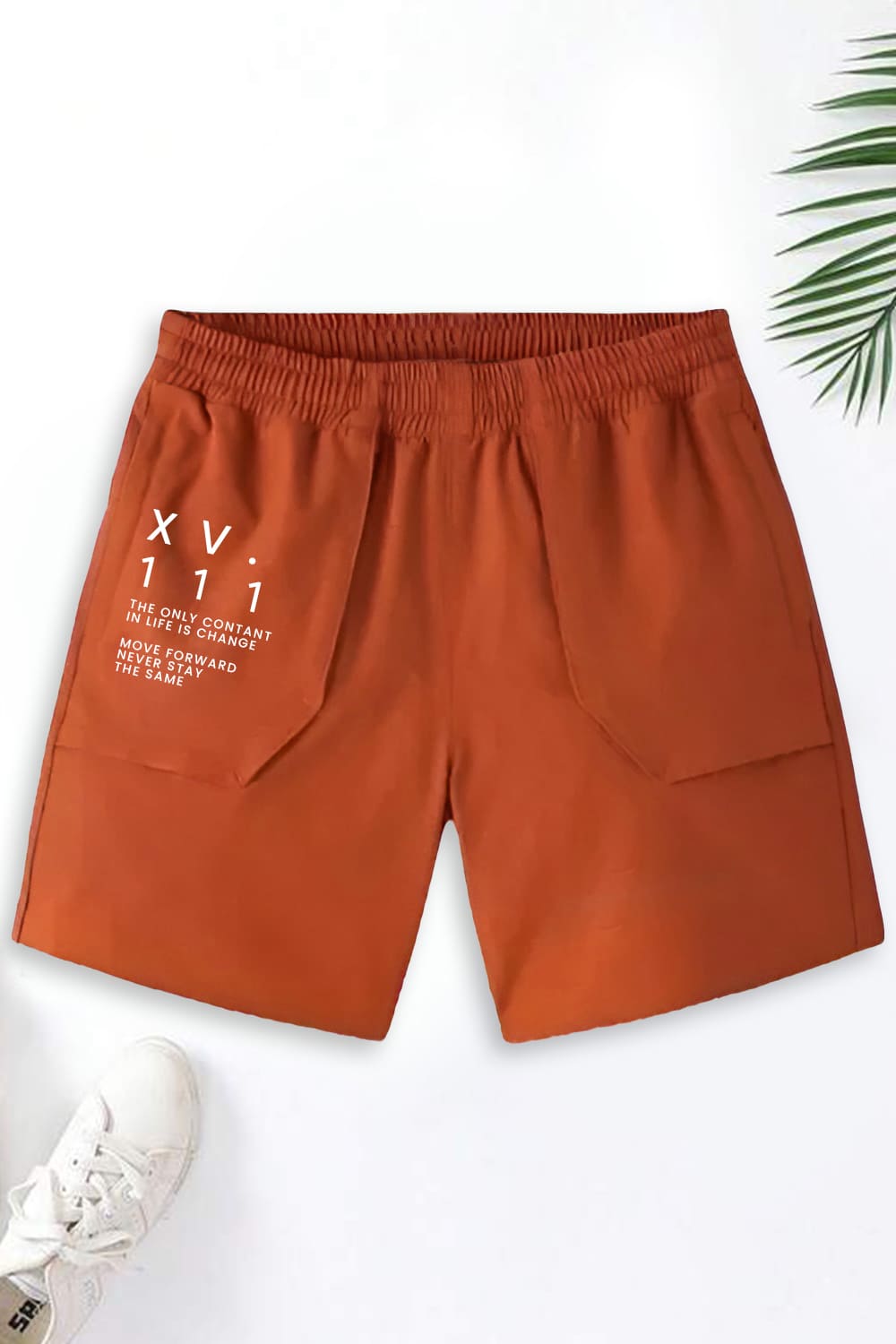 Nobero Typography Printed Women Shorts – Gold Flame
