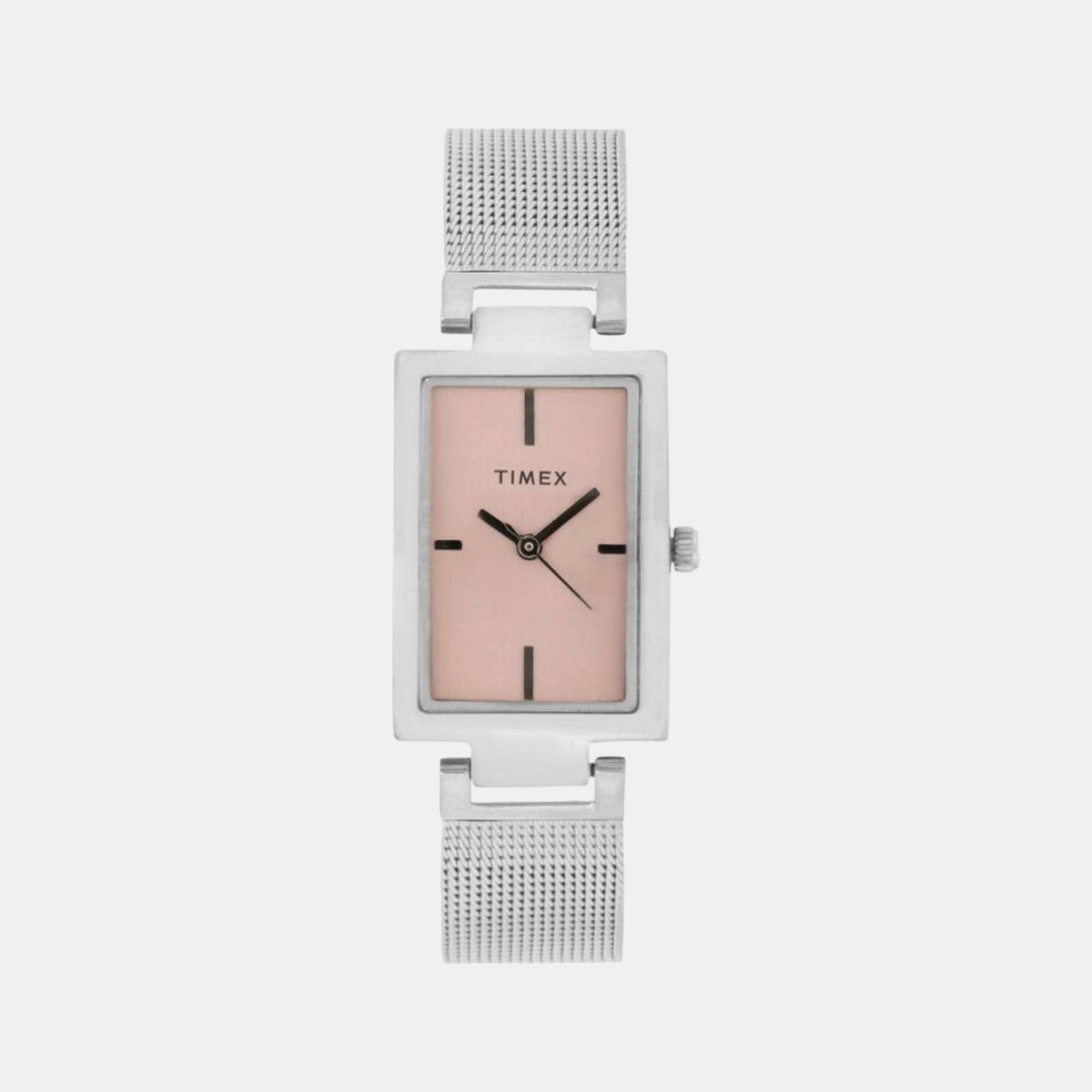 Timex Fashion Women Quartz Pink Dial Analog Stainless Steel Watch TWEL11306