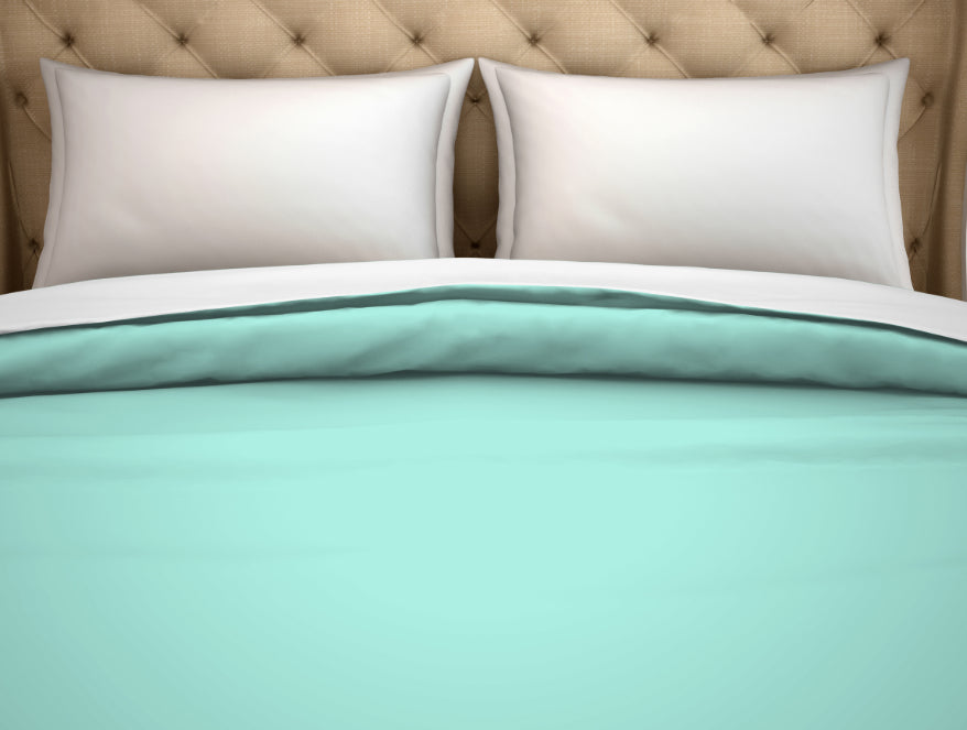 Spaces India Solid Aqua Green/Whit - Light Green 100% Cotton Shell Double Quilt / AC Comforter - Hygro By Spaces - view 2