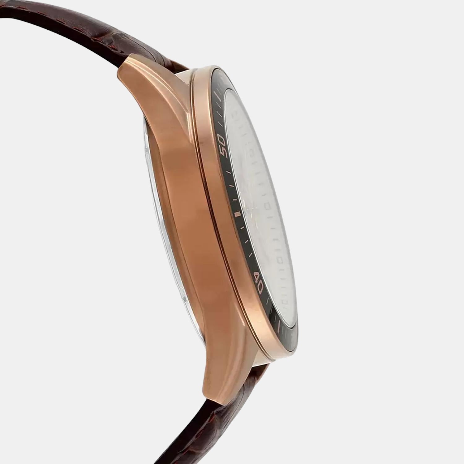 Casio Edifice Men Quartz Rose Gold Dial Chronograph Leather Watch EX359 - view 4