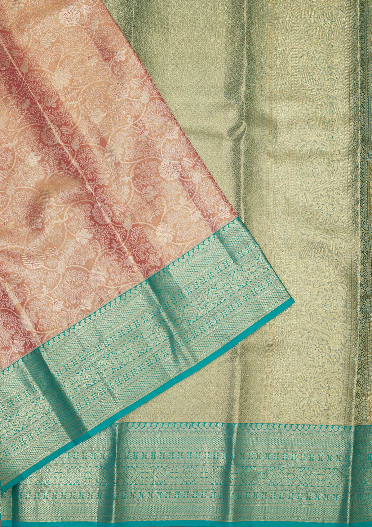 Koskii Baby Pink Zariwork Pure Silk Saree – Women's - view 3