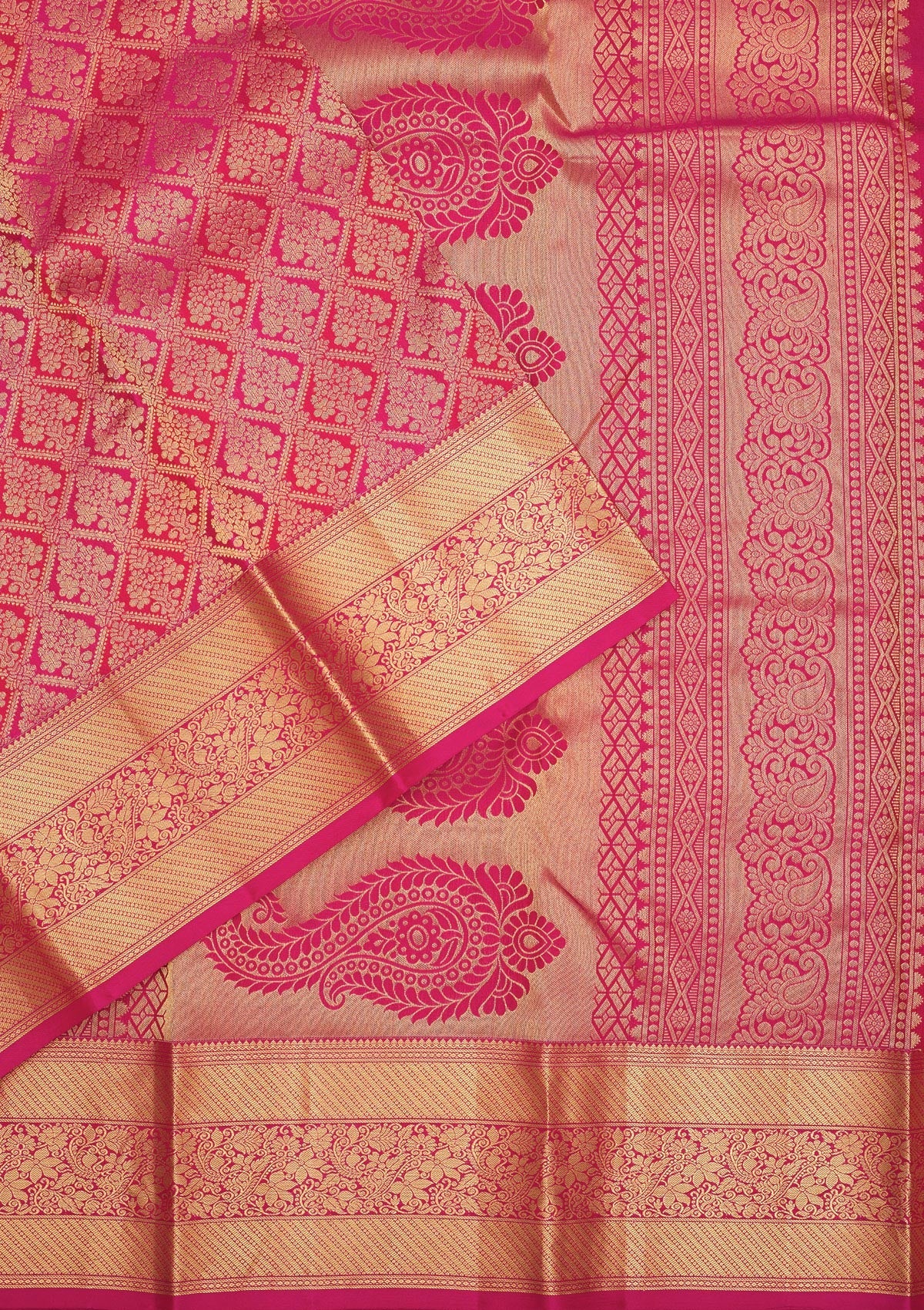 Koskii Rani Pink Zariwork Pure Silk Saree – Women's - view 3