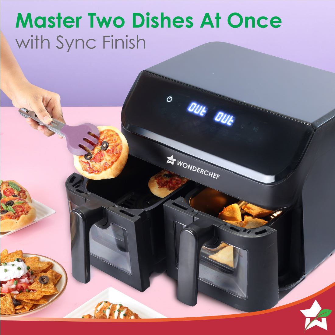 Wonderchef Regenta Digital Air Fryer with Dual Basket | 2000W, 9L. - view 4