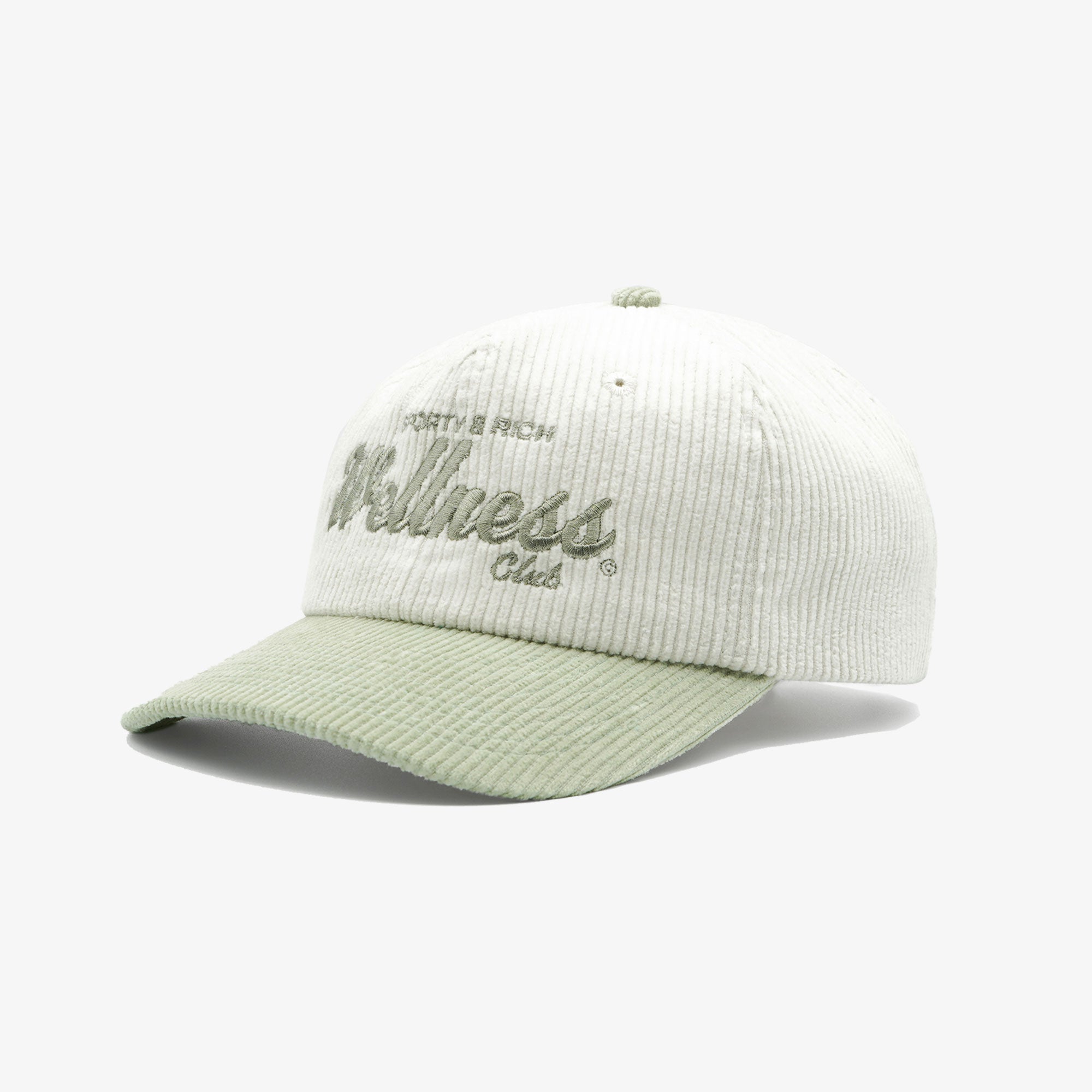 Sporty & Rich | Draft Corduroy Hat { White/sage - view 2