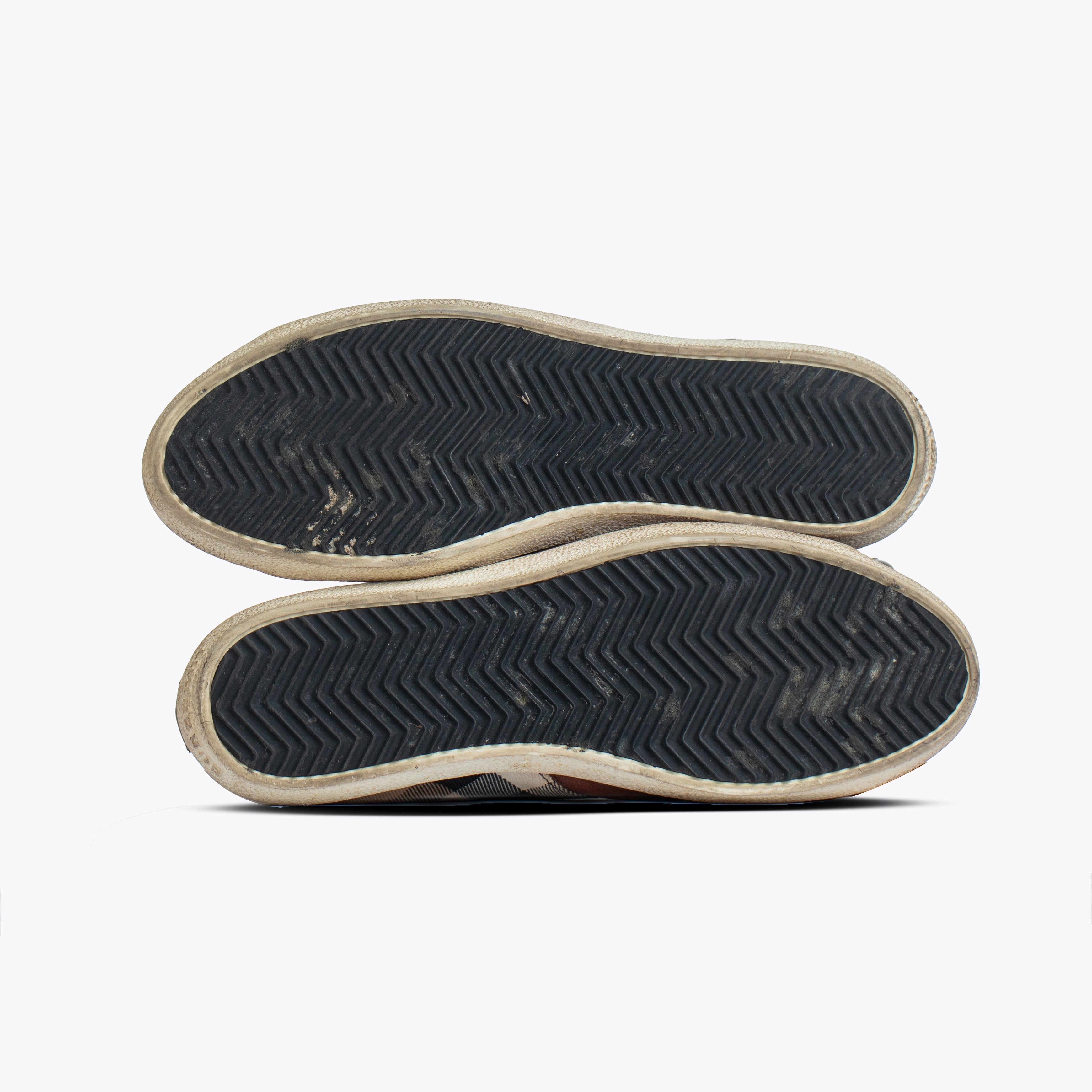 Burberry Brown Leather And Nova Check Canvas Low Top - view 4
