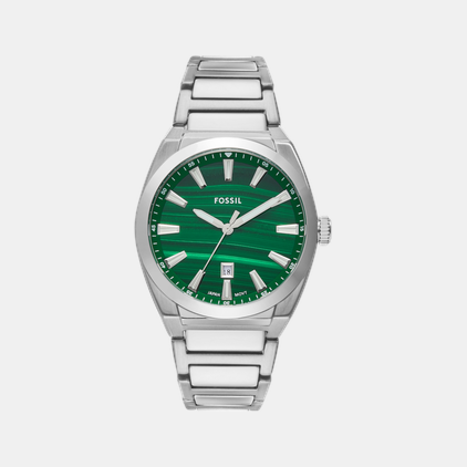 Fossil Everett Men Quartz Green Dial Analog Stainless Steel Watch FS6056
