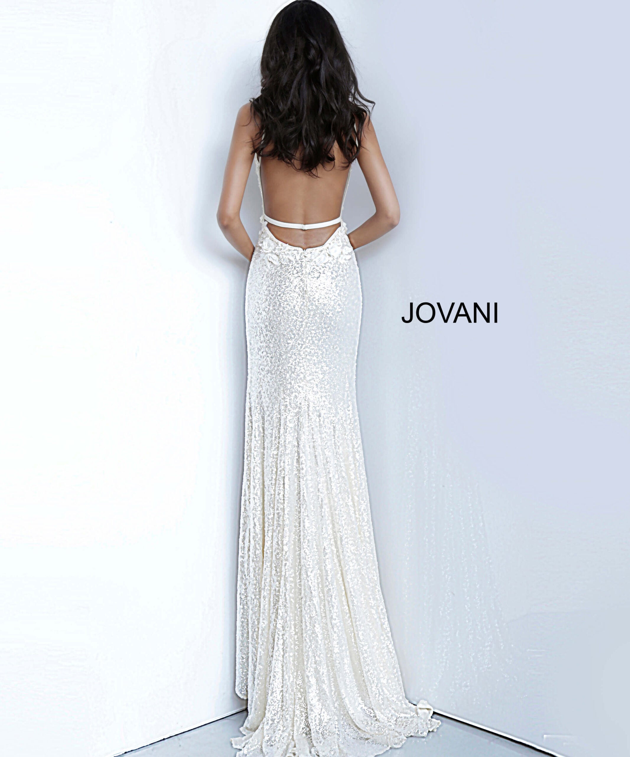 Sequin Fitted Sleeveless Slit Gown by Jovani 1012 - view 10