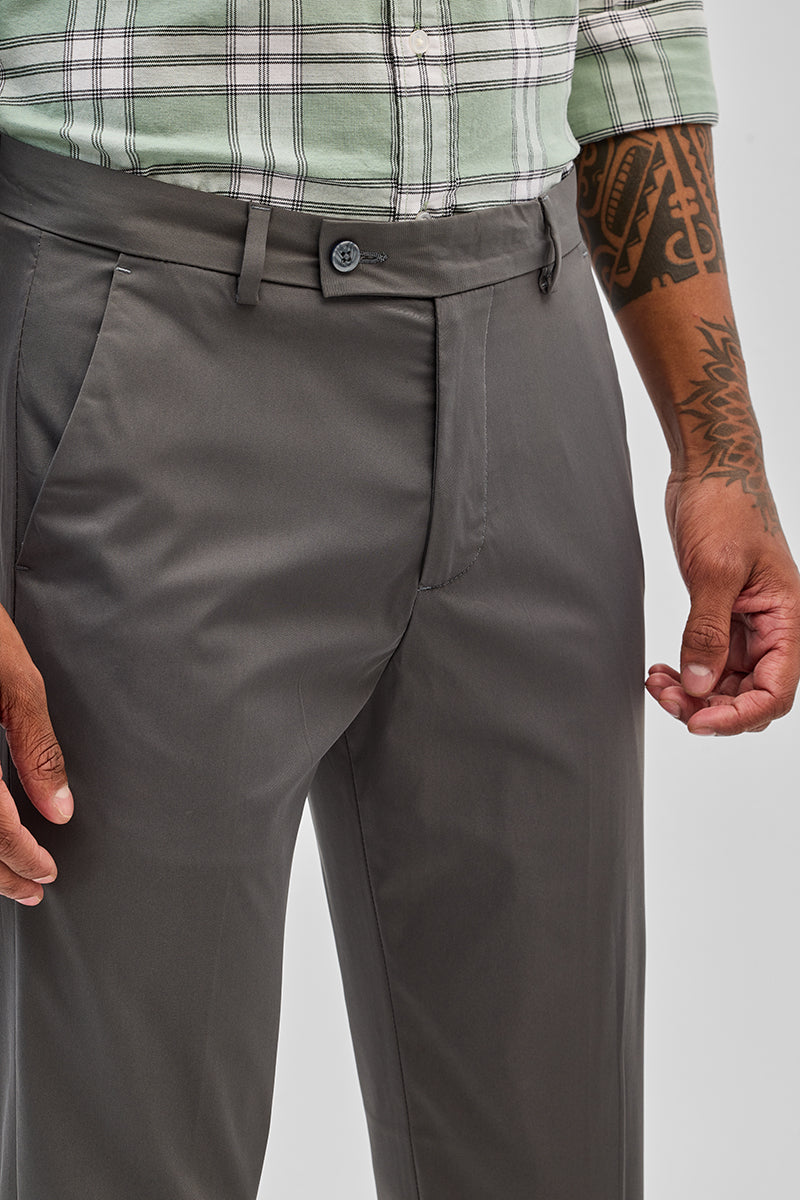 SNITCH Grey Slim Fit Chinos - view 5