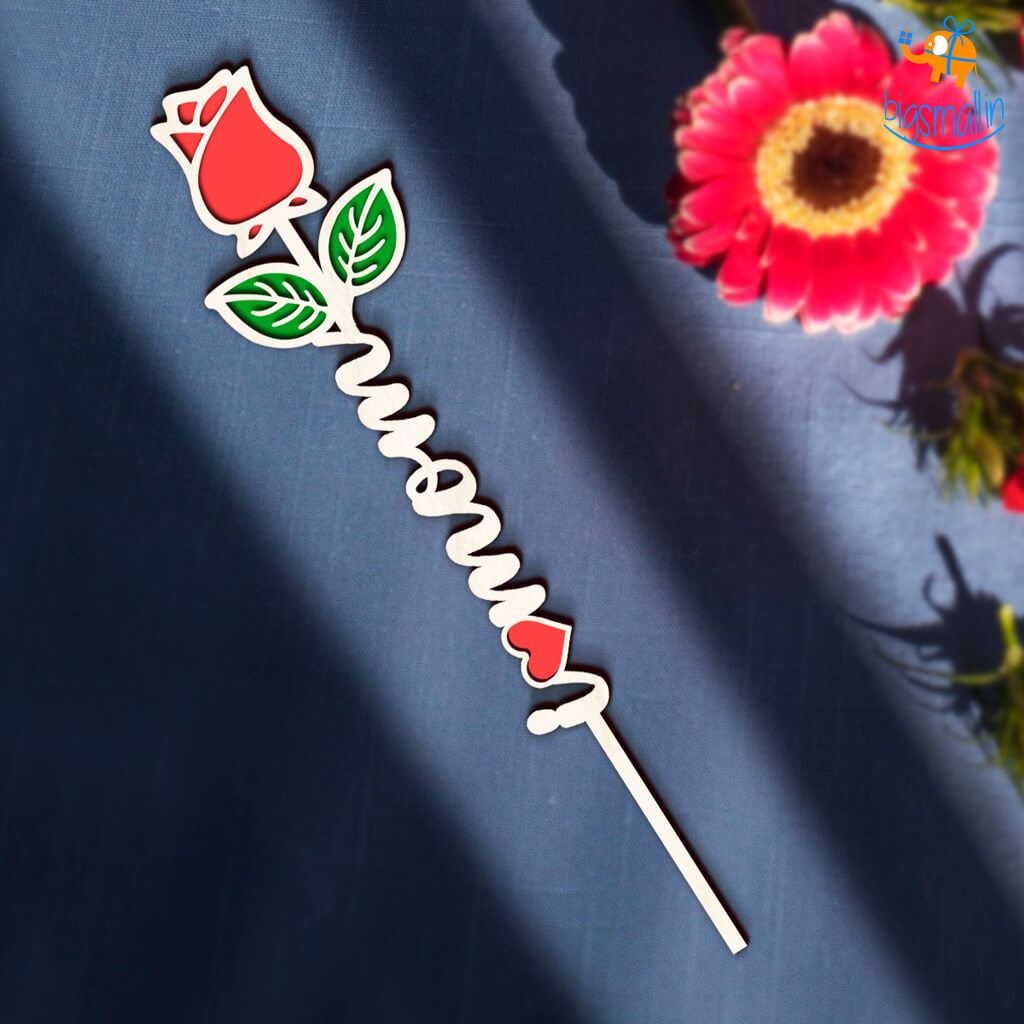 Bigsmall_cc I Love Mom Wooden Rose - view 2
