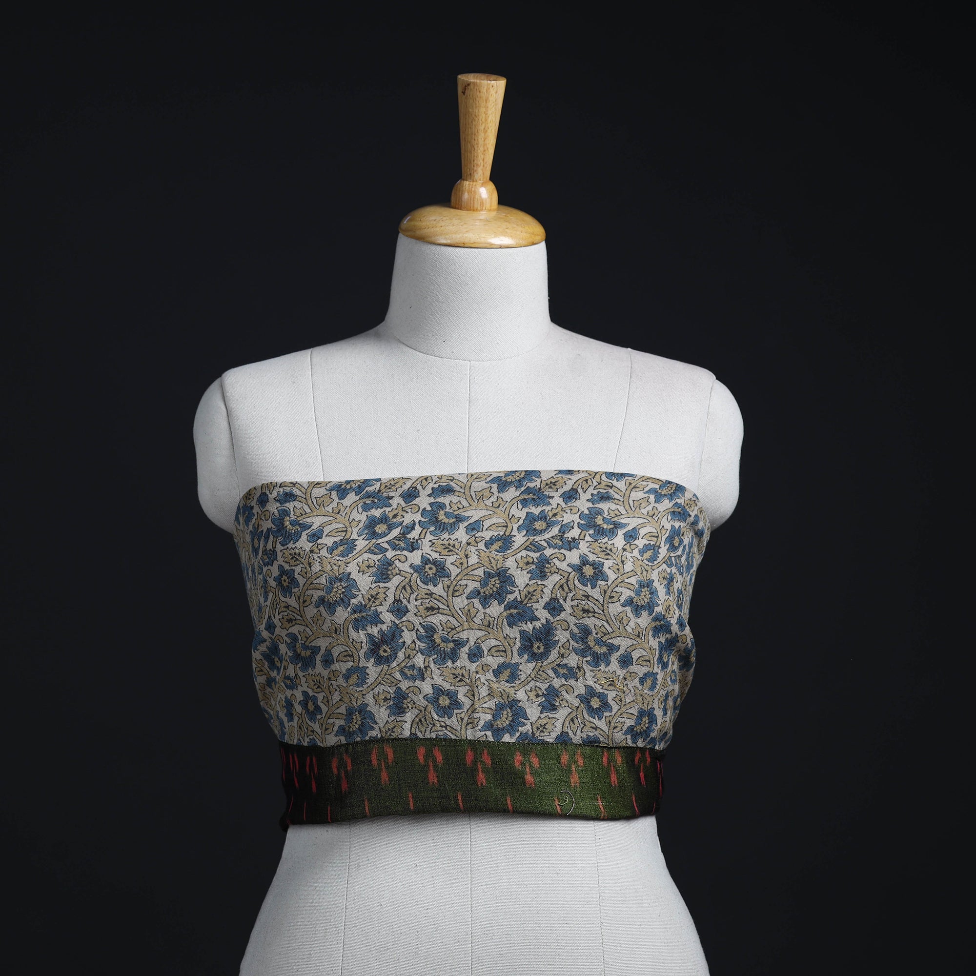 NOORI BAZAR Blue - Block Print Woollen Ajrakh Blouse Piece 65