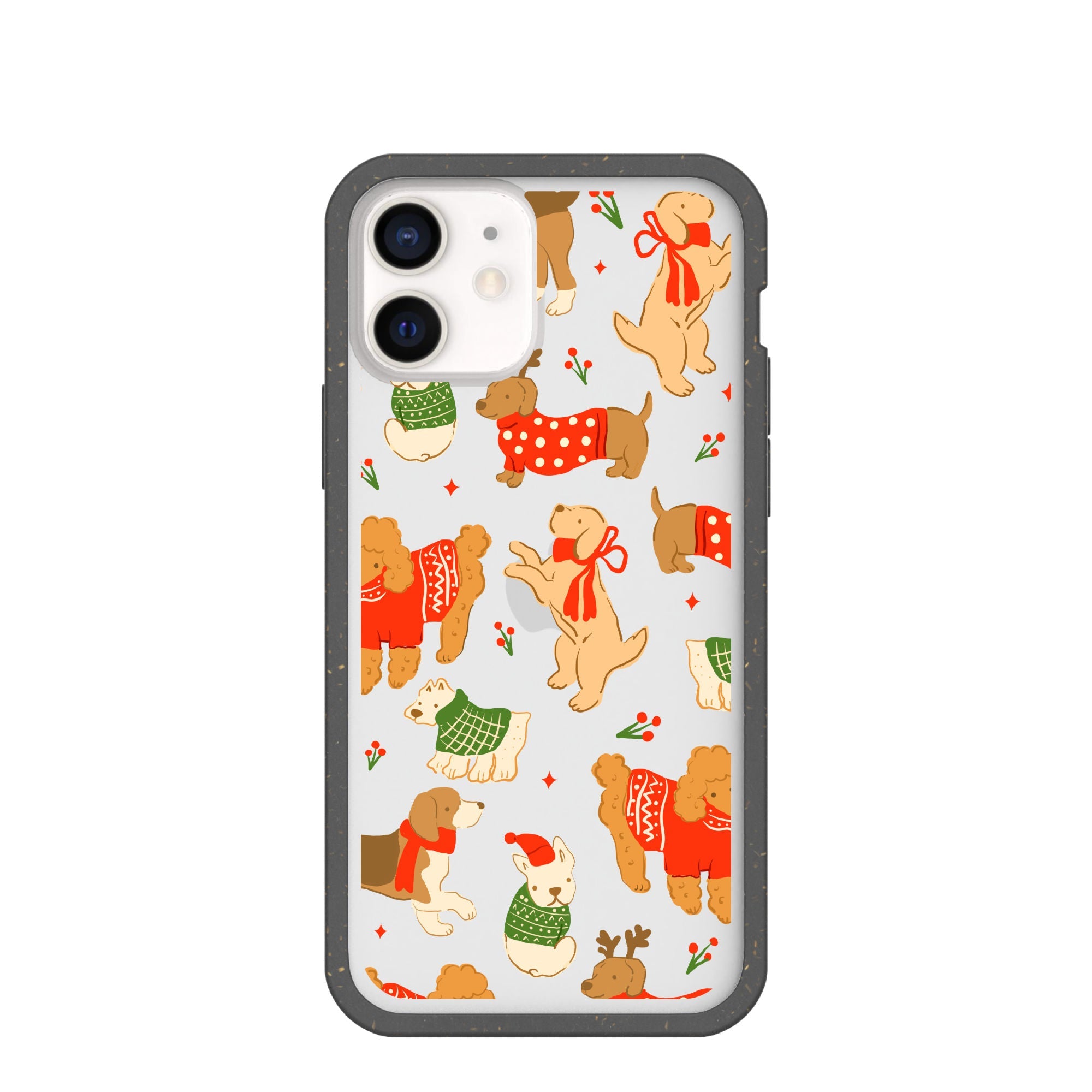 BlackTree Clear Jolly Doggos iPhone 12/ iPhone 12 Pro Case With Black Ridge