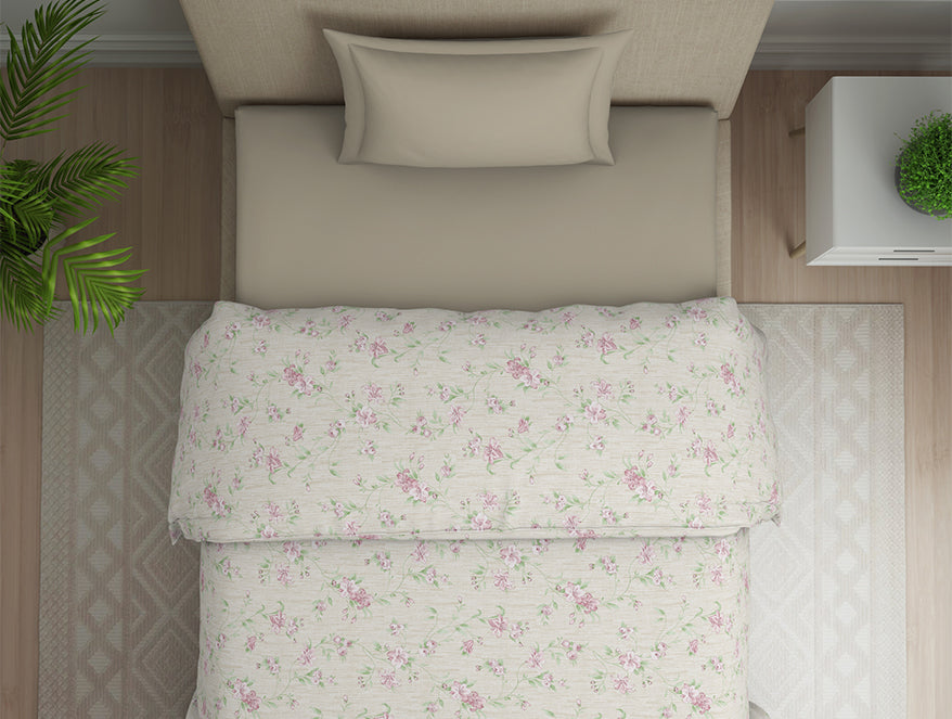 Spaces India Gloral Pink Polycotton Quilt Single Harmony - By Welspun - view 3