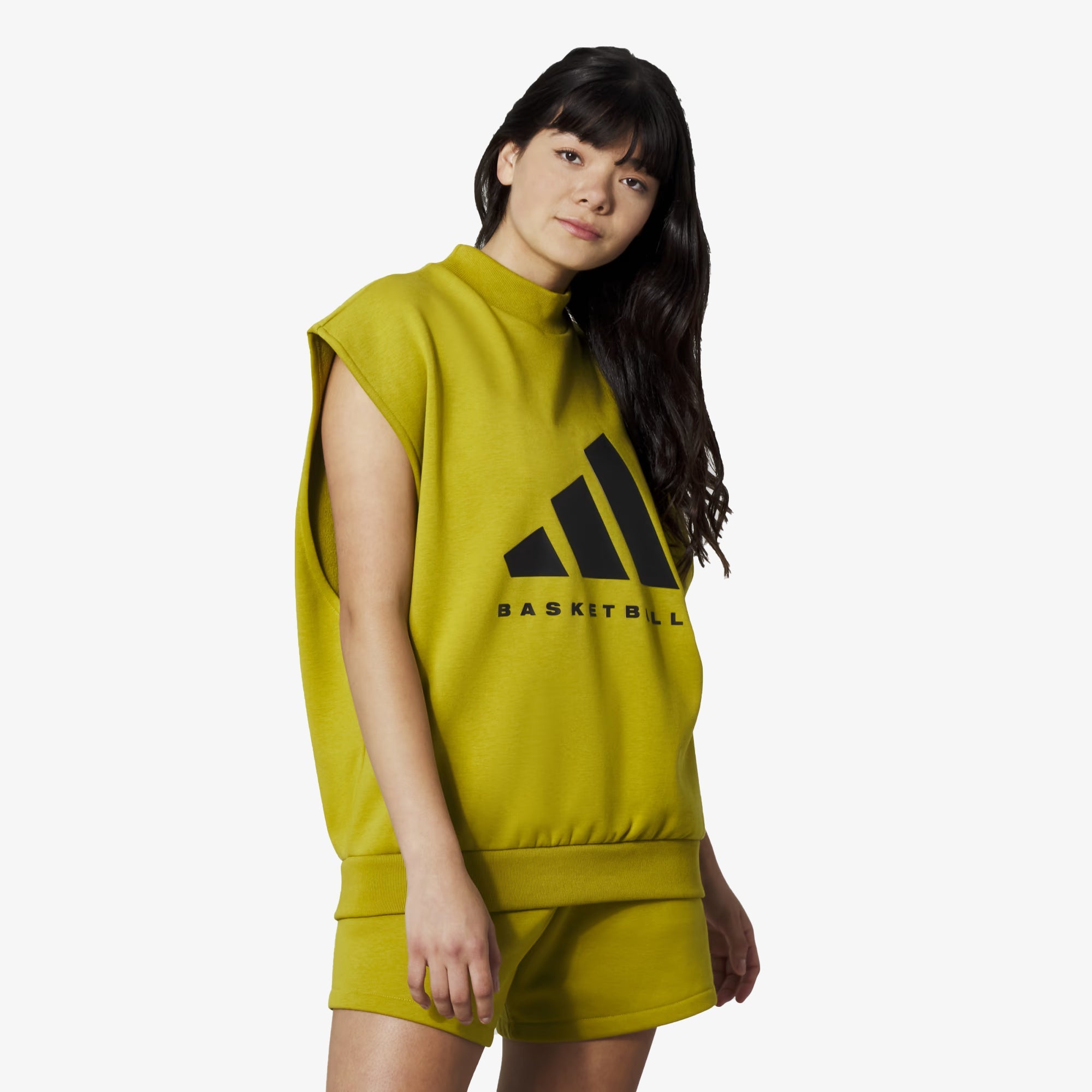 Adidas Originals | BASKETBALL SLEEVELESS SWEATSHIRT (GENDER NEUTRAL) { PULSE OLIVE - view 2