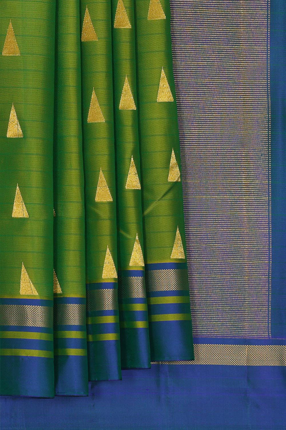 Kalanjali Dark Parrot Green Silk Saree – Women's