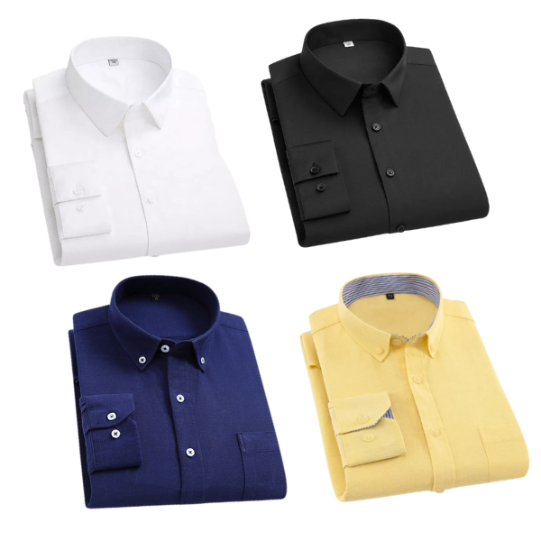 BlackTree Combo of 4 Cotton Shirt for Man ( White,Black,Navy Blue and Lemon )