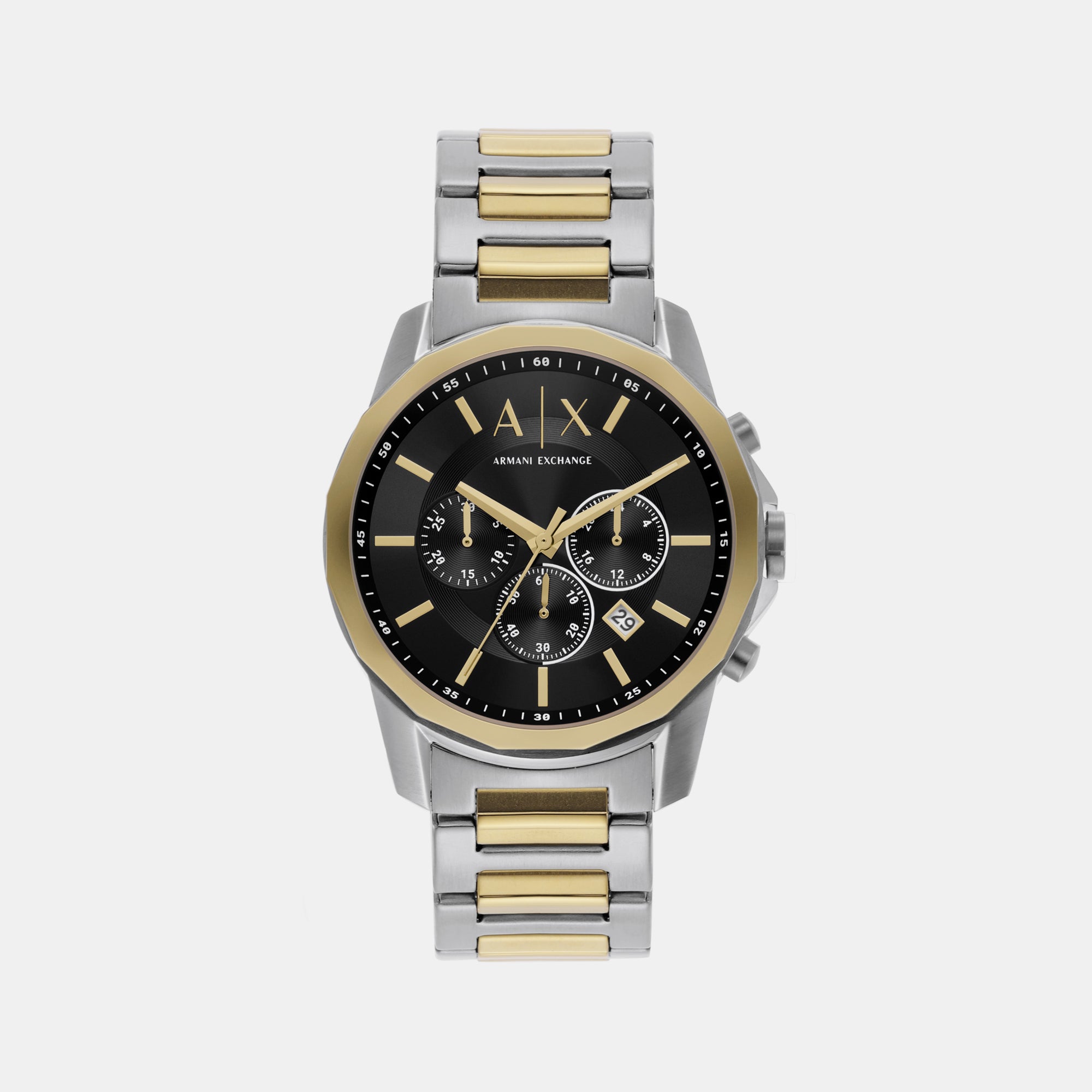 Armani Exchange Banks Men Quartz Black Dial Chronograph Stainless Steel Watch AX7148SET