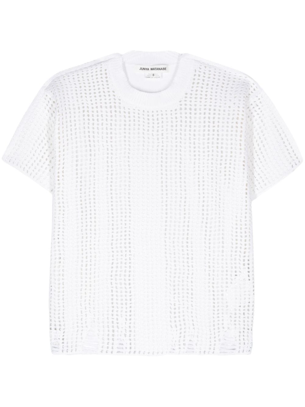 Junya Watanabe Opne-knit crewneck t-shirt – Polyester 100%