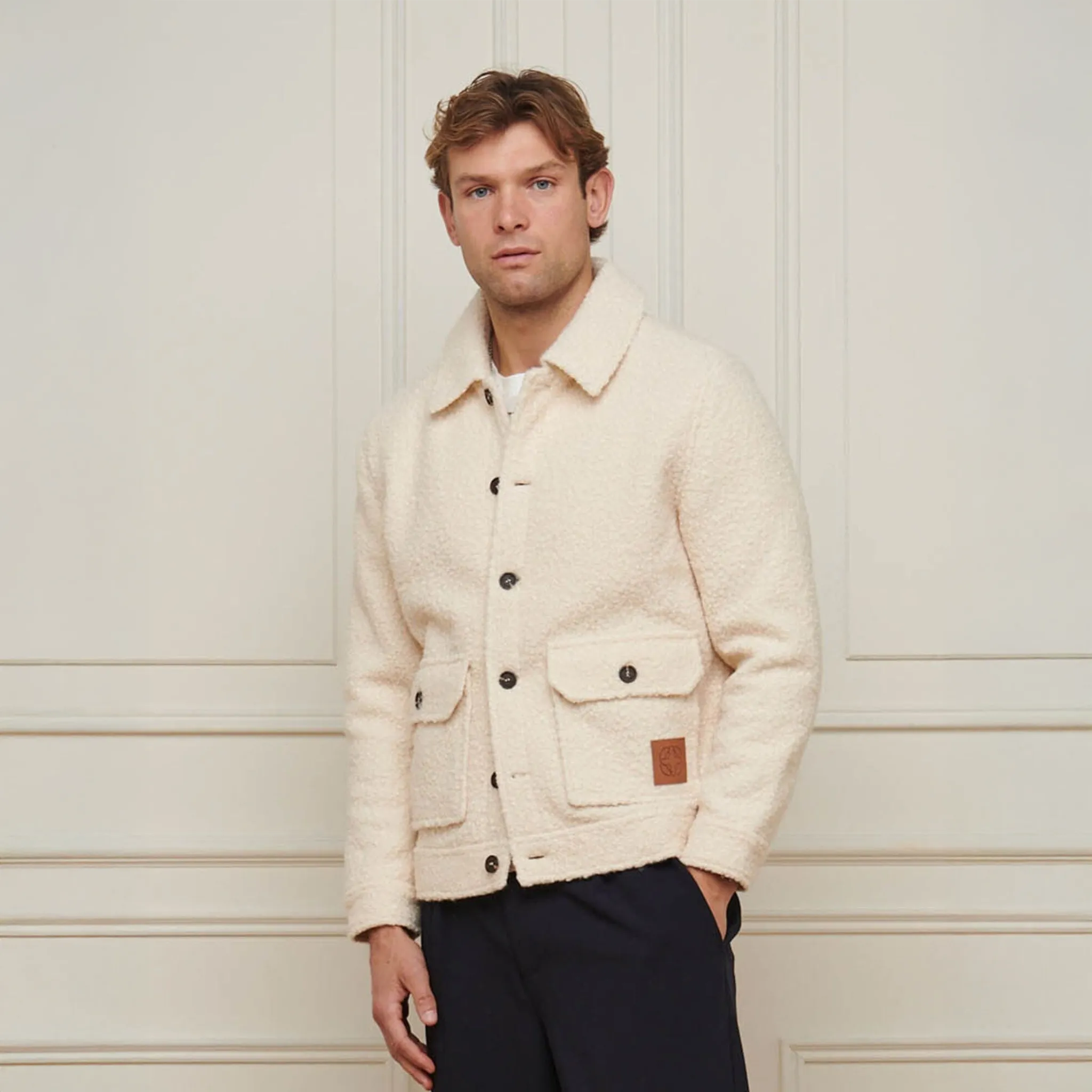 Belier Boucle Ecru Wool Jacket - view 2