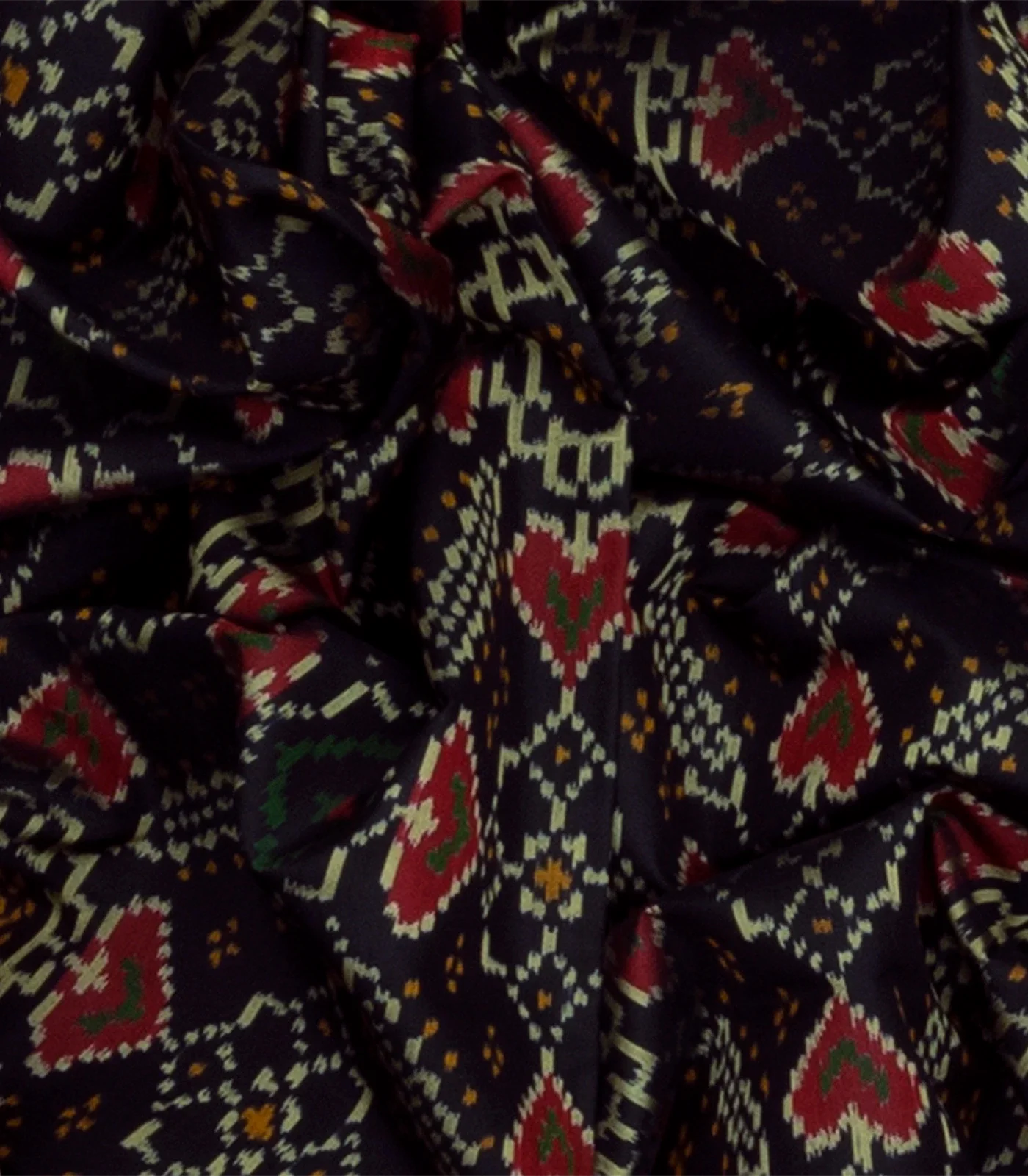 RmKV Midnight Blue Handloom Ikat Silk Saree With Floral Motifs-Midnight Blue - view 3