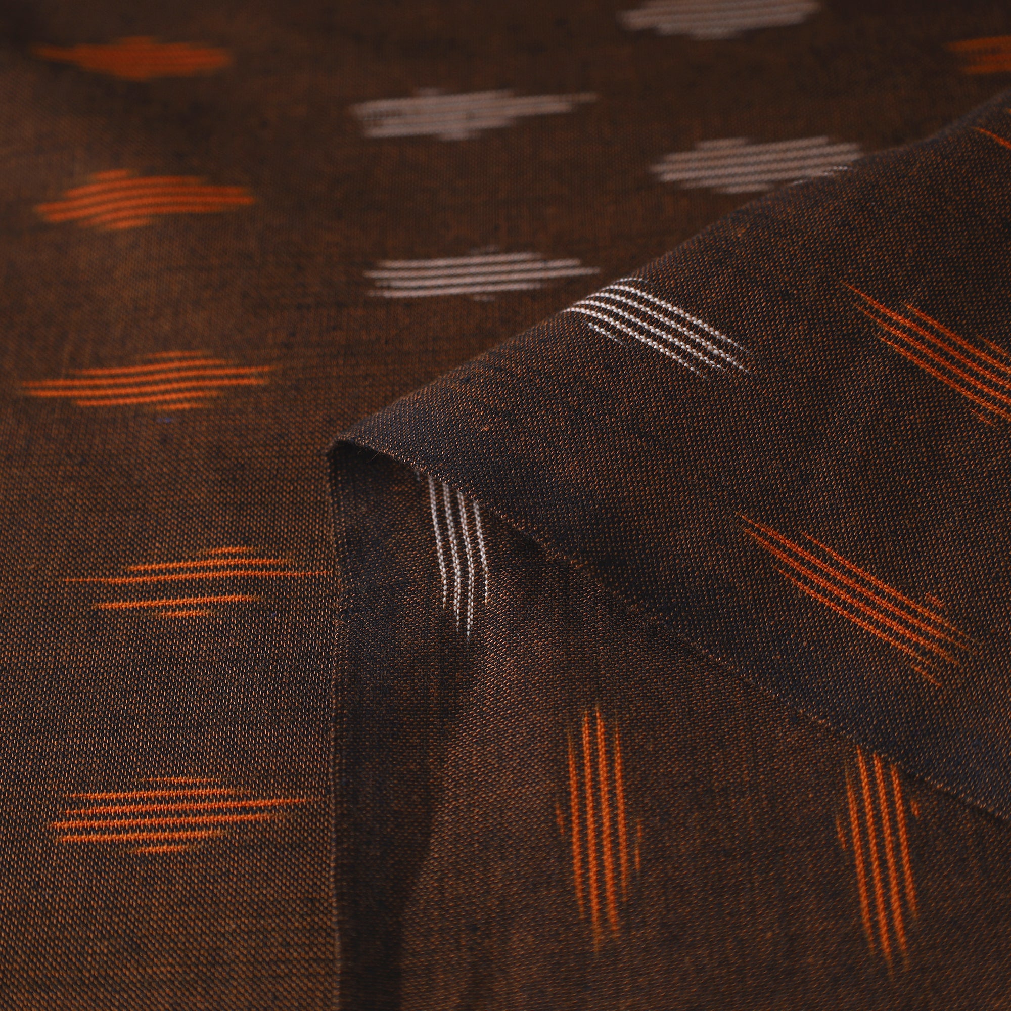 SOUTH KARGHA Brown - Pochampally Ikat Weave Cotton Fabric 12 - view 4