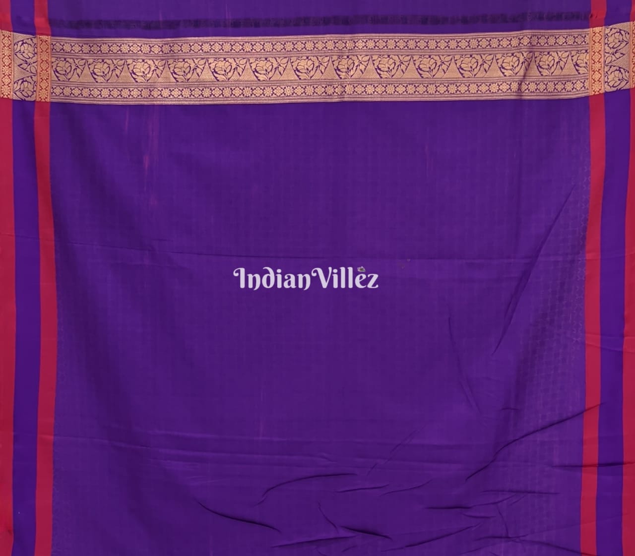 IndianVillèz Blue Green Banarasi Handloom Silk Saree - view 5