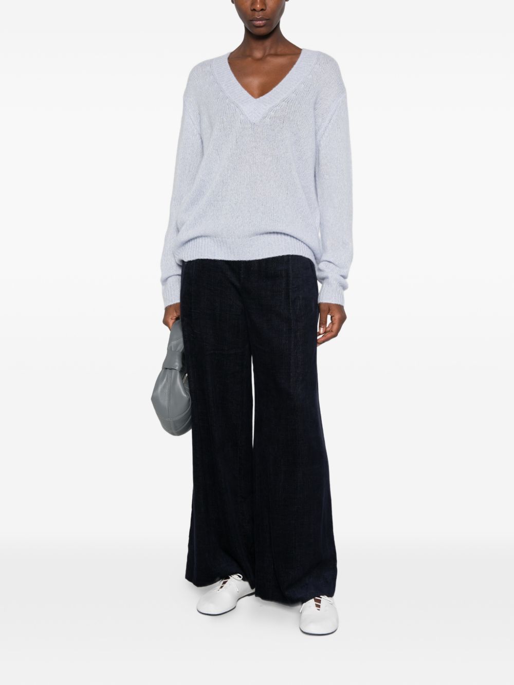 VIA MASINI 80 Trousers NAVY – Viscose 100% - view 4