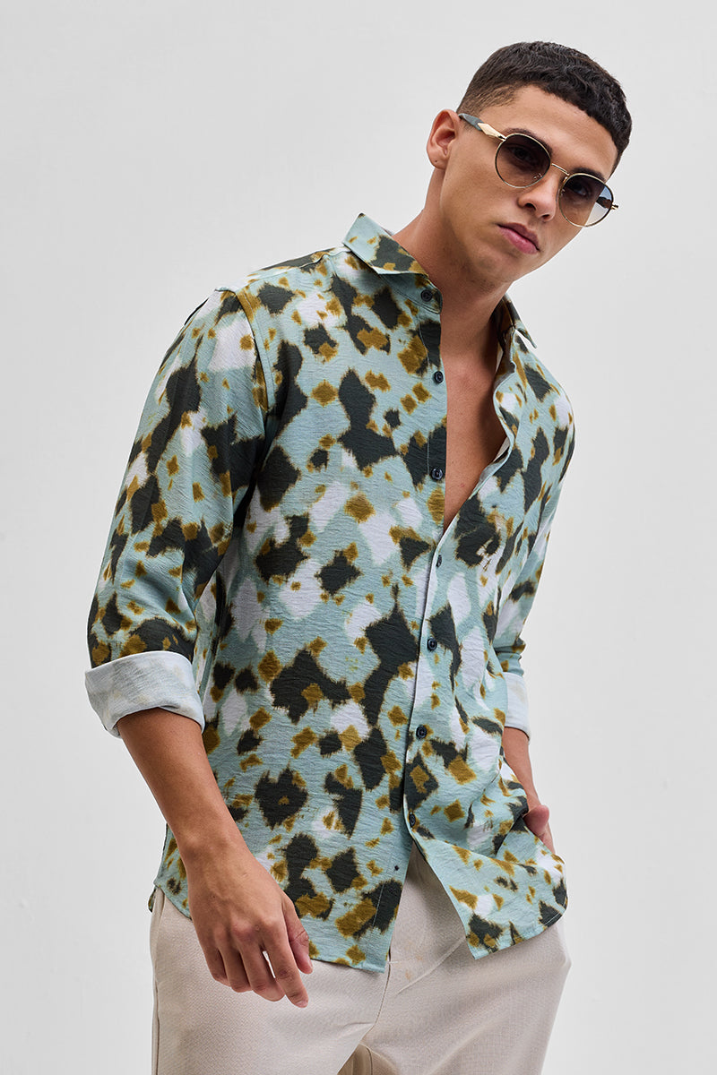 SNITCH Green Textured Abstract Shirt - view 6
