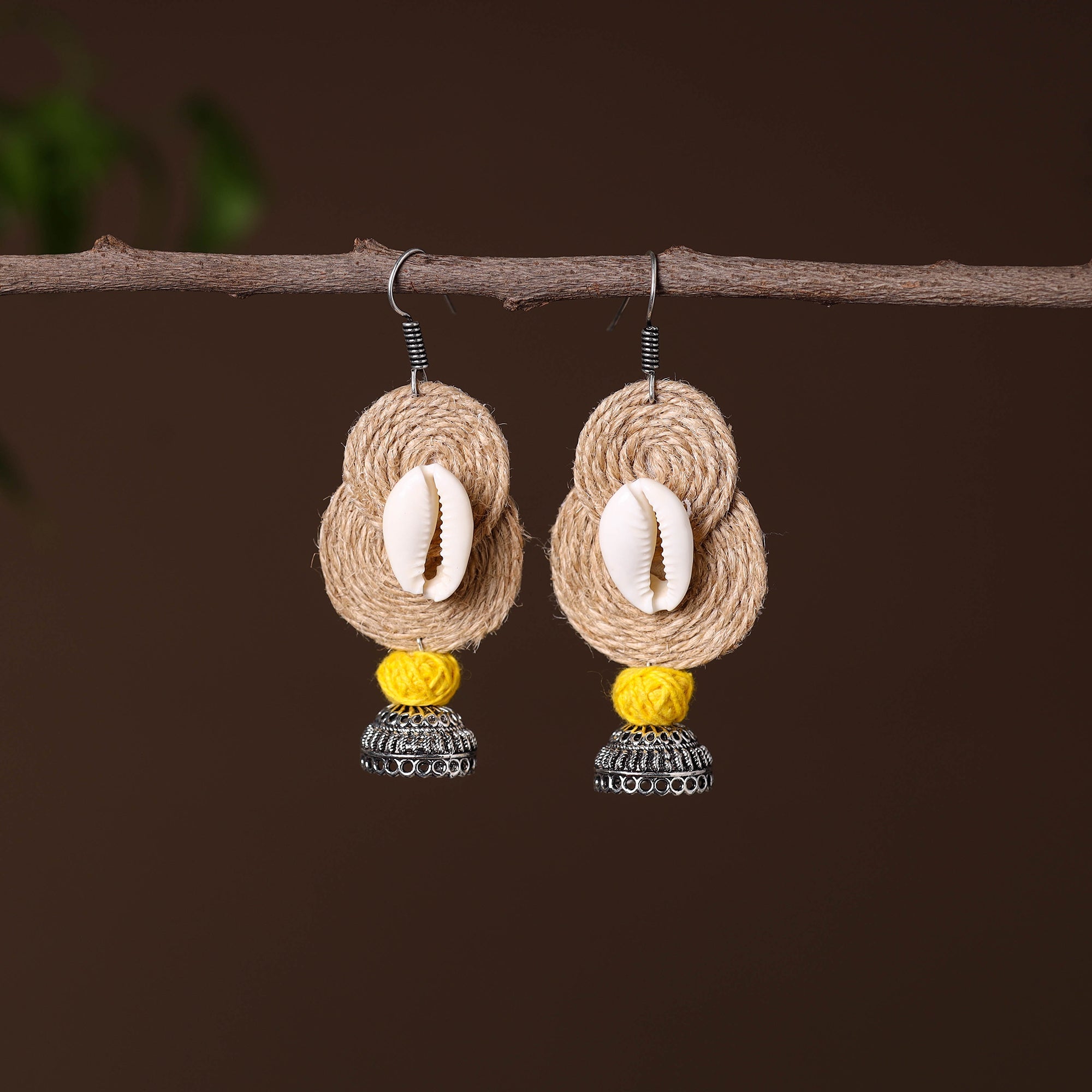 JALPARI Arohi German Silver Jute Jhumki Earrings