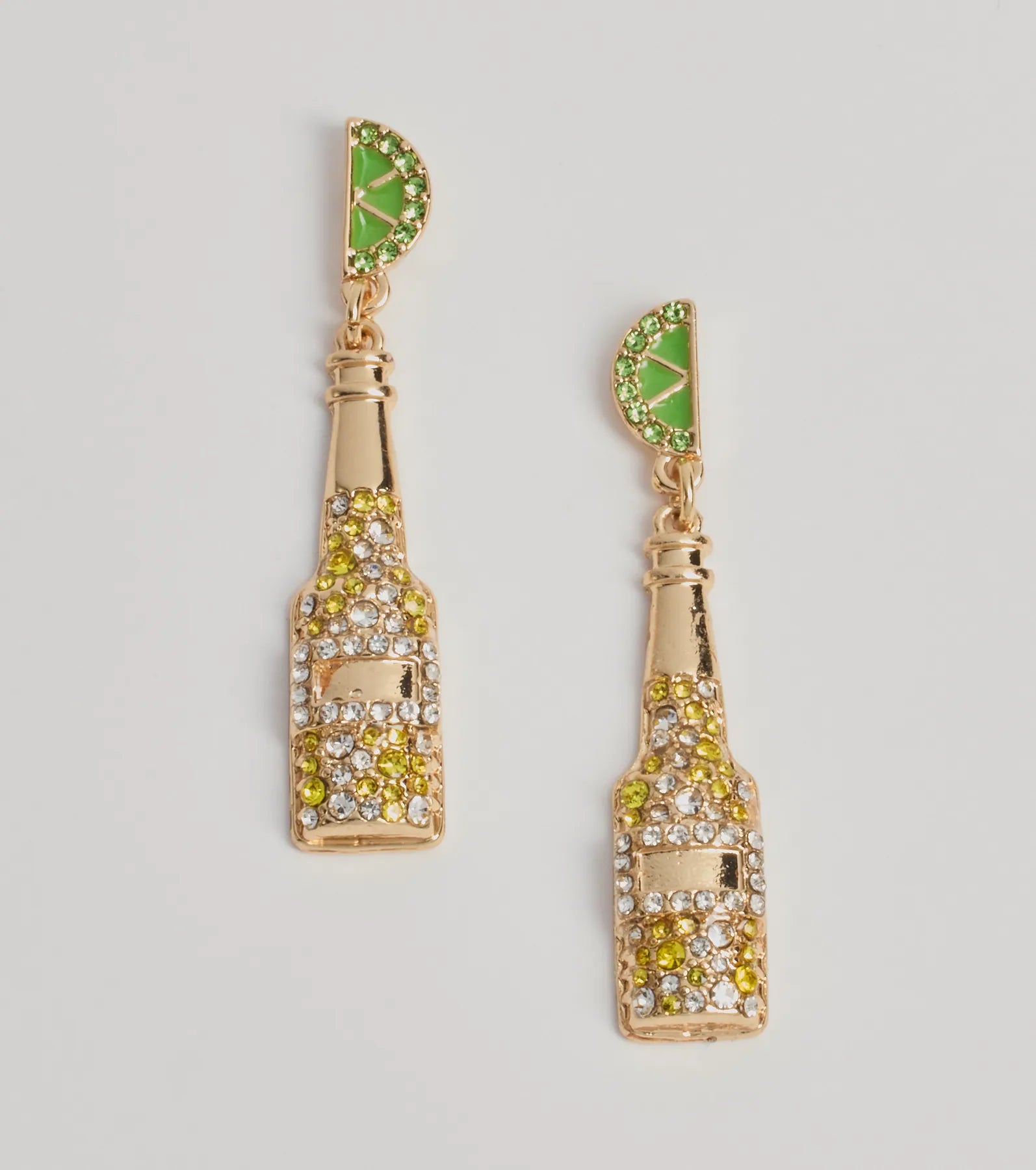 Windsor Party Hour Rhinestone Beer And Lime Earrings