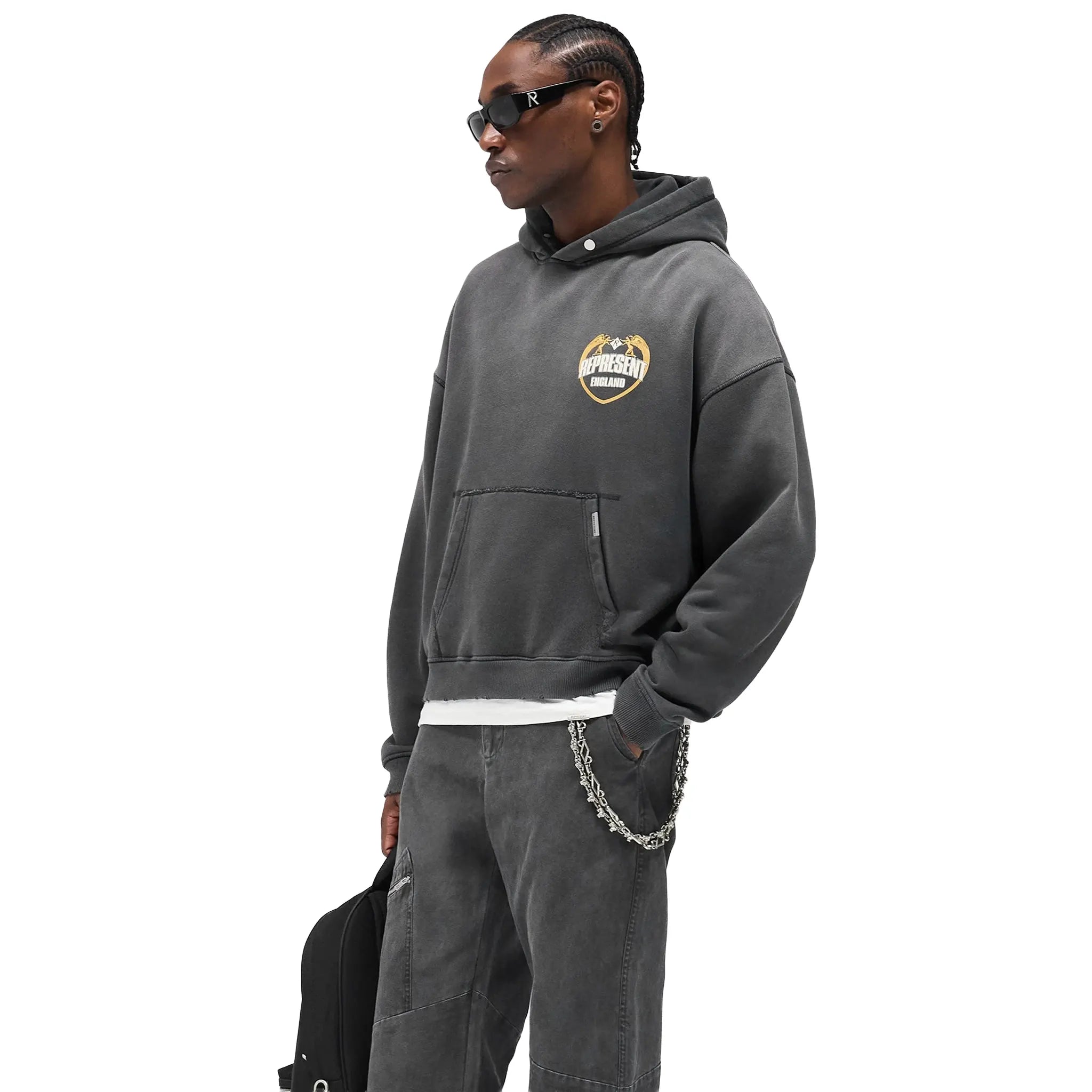Represent Rep Angel Border Stained Black Hoodie - view 7