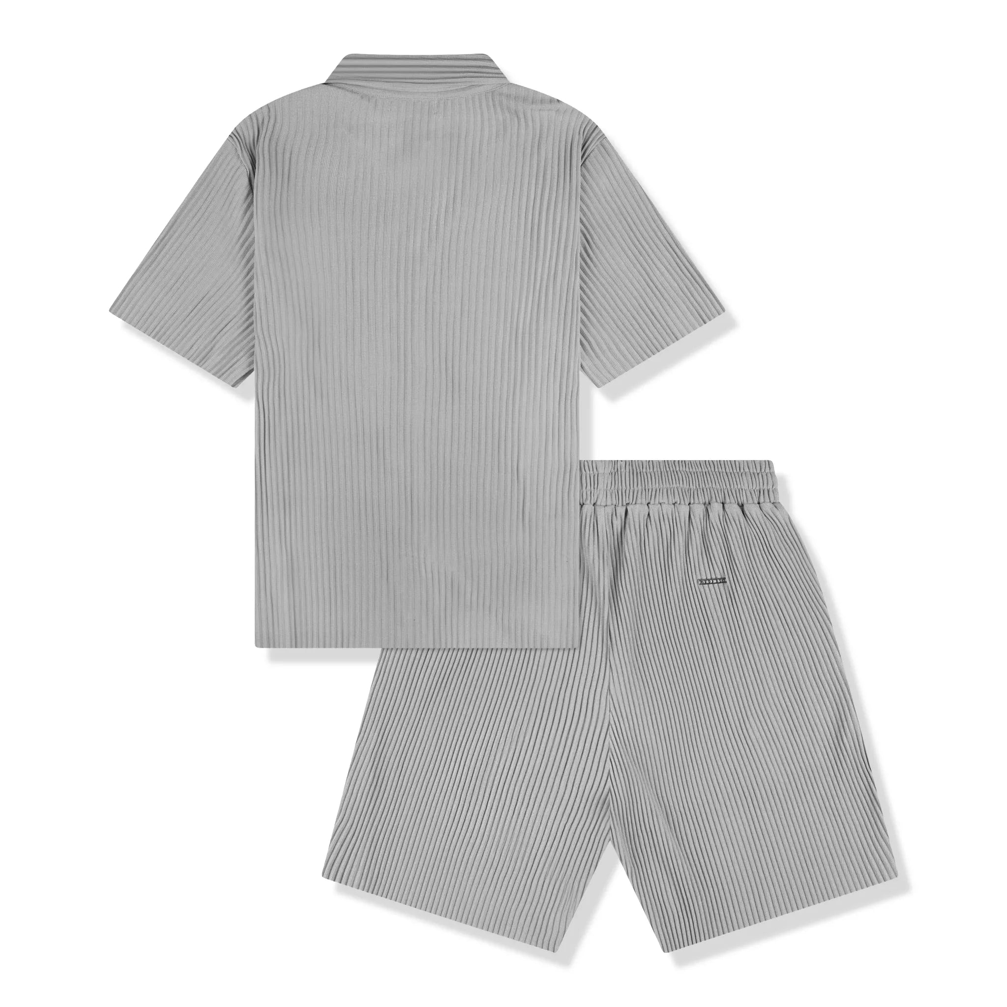 Belier Pleated Light Grey Resort Shirt & Shorts - view 2