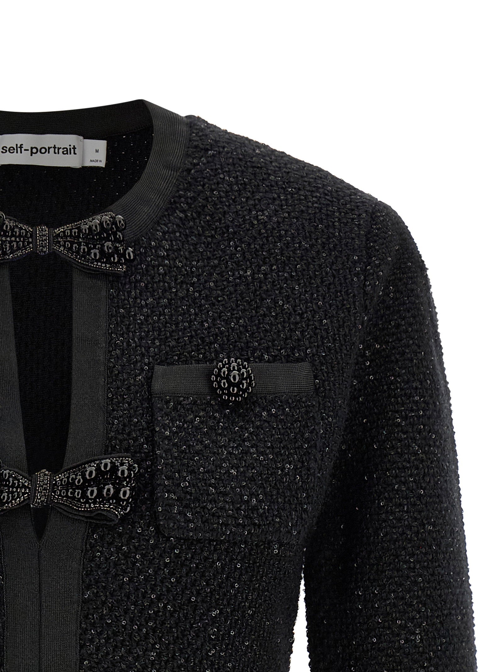 Self-Portrait Black Sequin Knit Mini Dress - view 3