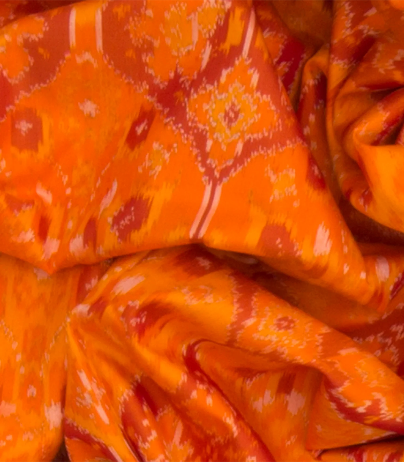 RmKV Orange Handwoven Rajkot Patola Silk Saree With Parrot and Elephant Motifs On Pallu - view 3