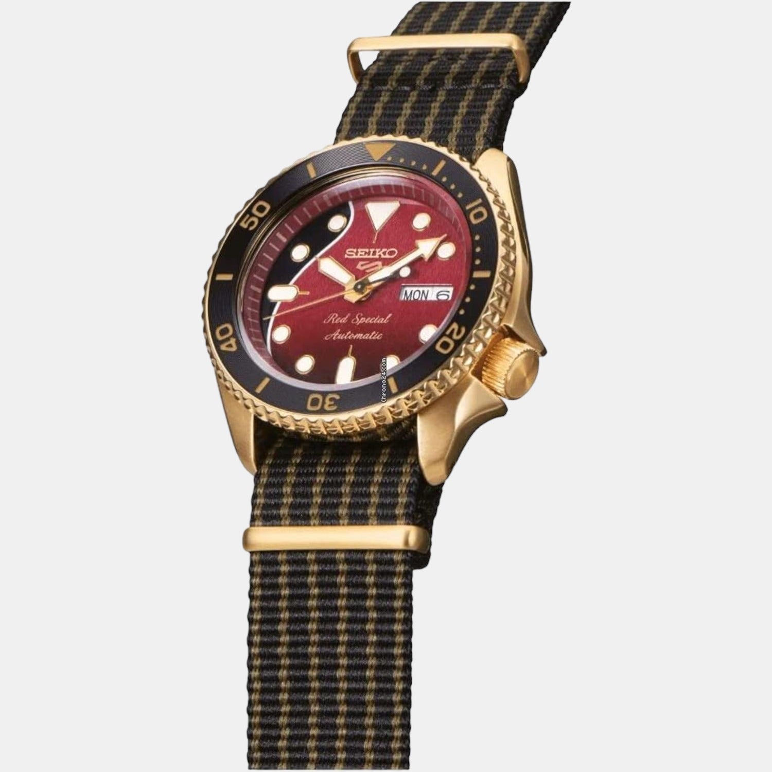 Seiko 5 Sports Men Automatic Red Dial Analog Nylon Watch SRPH80K1 - view 2