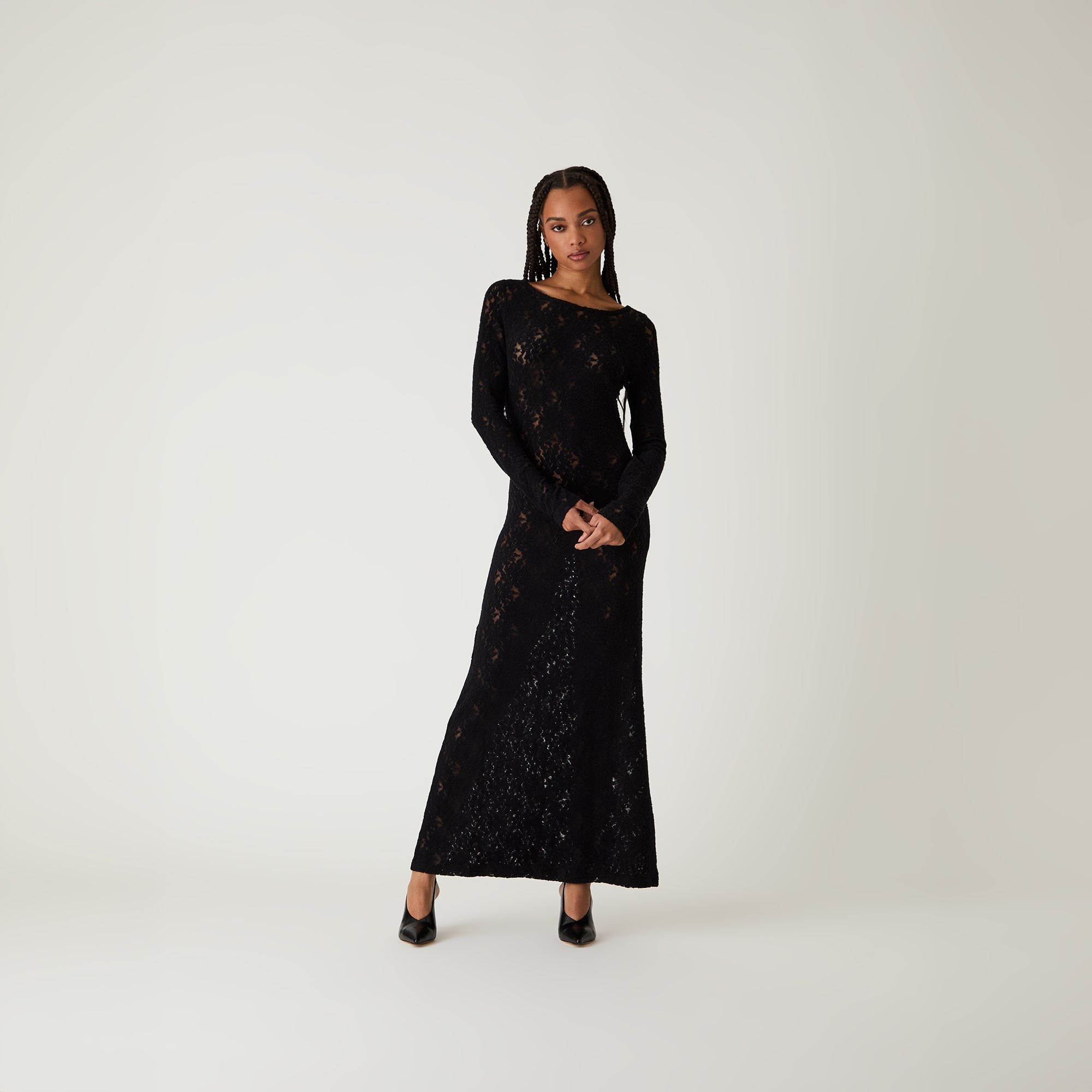 Kith Women Bailey Plush Lace Maxi Dress - Black - view 2