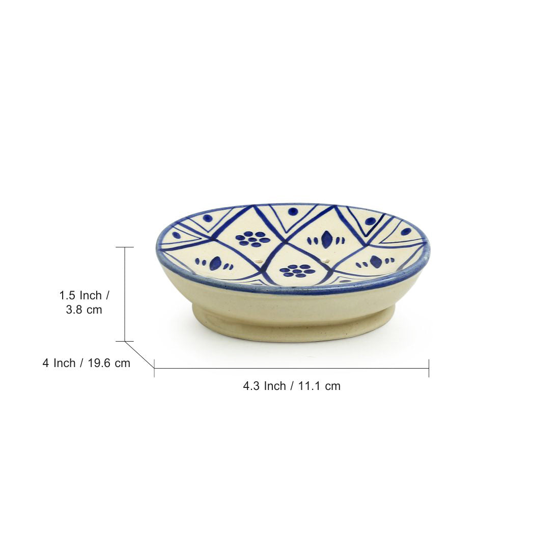 EXCLUSIVELANE 'Moroccan Floral' Handpainted Studio Pottery Ceramic Bathroom Accessory (Set of 3) - view 5